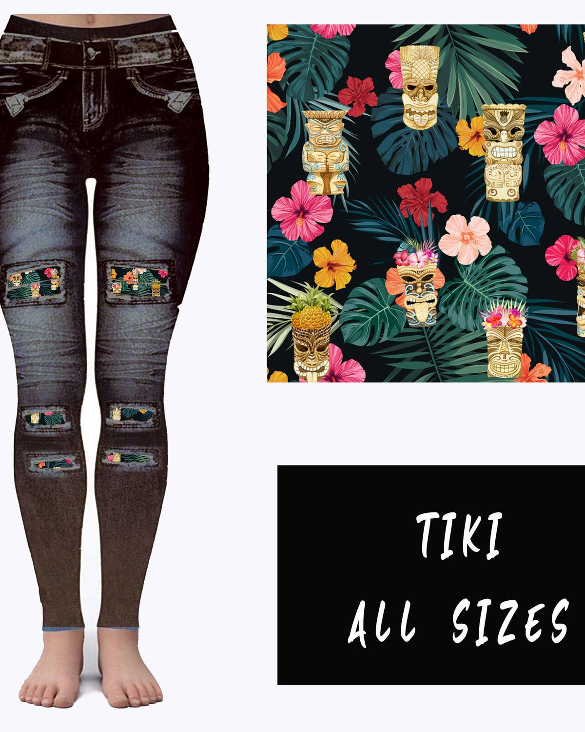 LEGGING JEAN RUN-TIKI (ACTIVE BACK POCKETS)-Stay Foxy Boutique, Florissant, Missouri