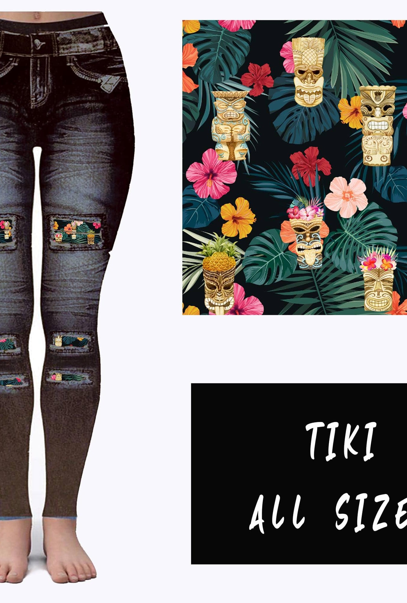 LEGGING JEAN RUN-TIKI (ACTIVE BACK POCKETS)-Stay Foxy Boutique, Florissant, Missouri