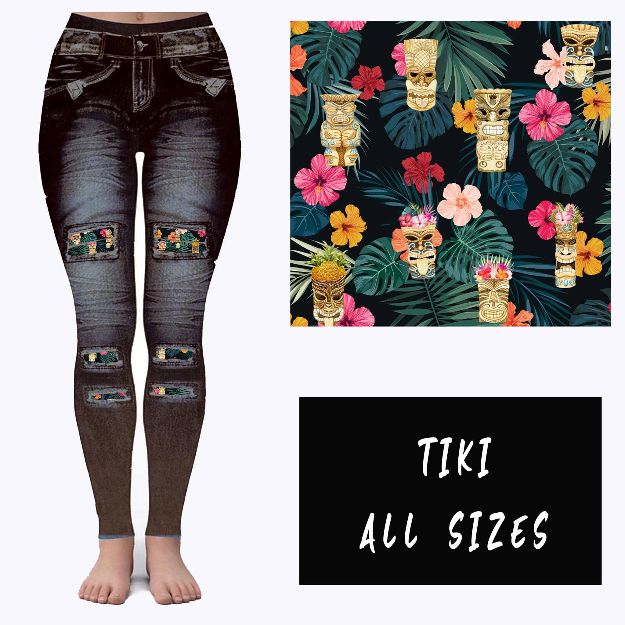 LEGGING JEAN RUN-TIKI (ACTIVE BACK POCKETS)-Stay Foxy Boutique, Florissant, Missouri