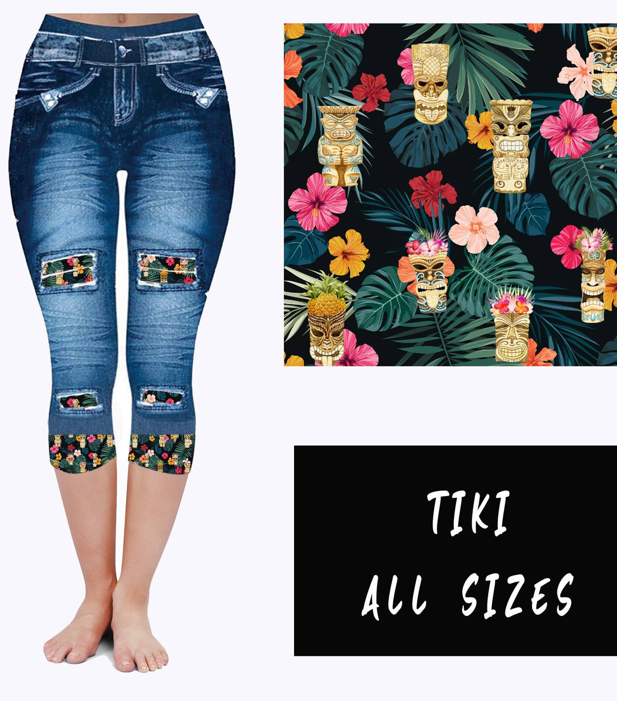 LEGGING JEAN RUN-TIKI (ACTIVE BACK POCKETS)-Stay Foxy Boutique, Florissant, Missouri