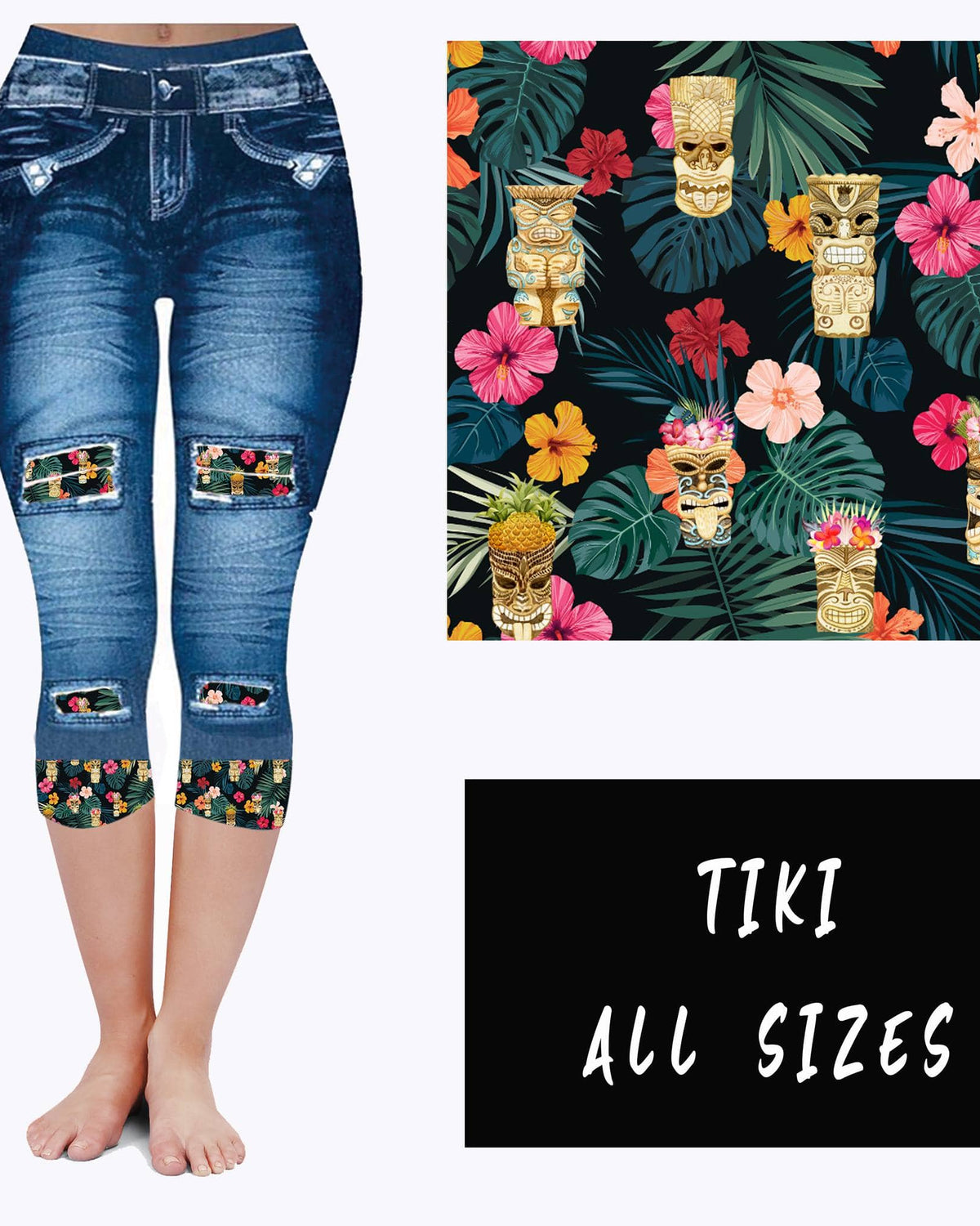 LEGGING JEAN RUN-TIKI (ACTIVE BACK POCKETS)-Stay Foxy Boutique, Florissant, Missouri