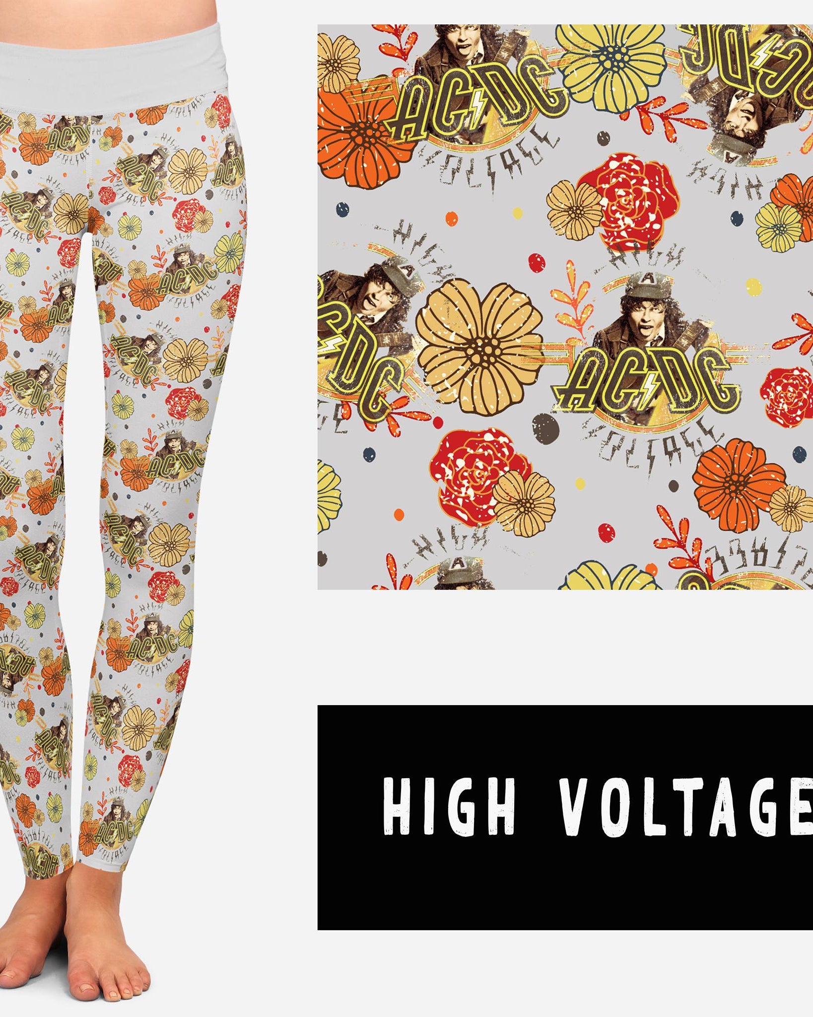 BAND RUN 2- HIGH VOLTAGE LEGGINGS/CAPRI/JOGGERS-Stay Foxy Boutique, Florissant, Missouri