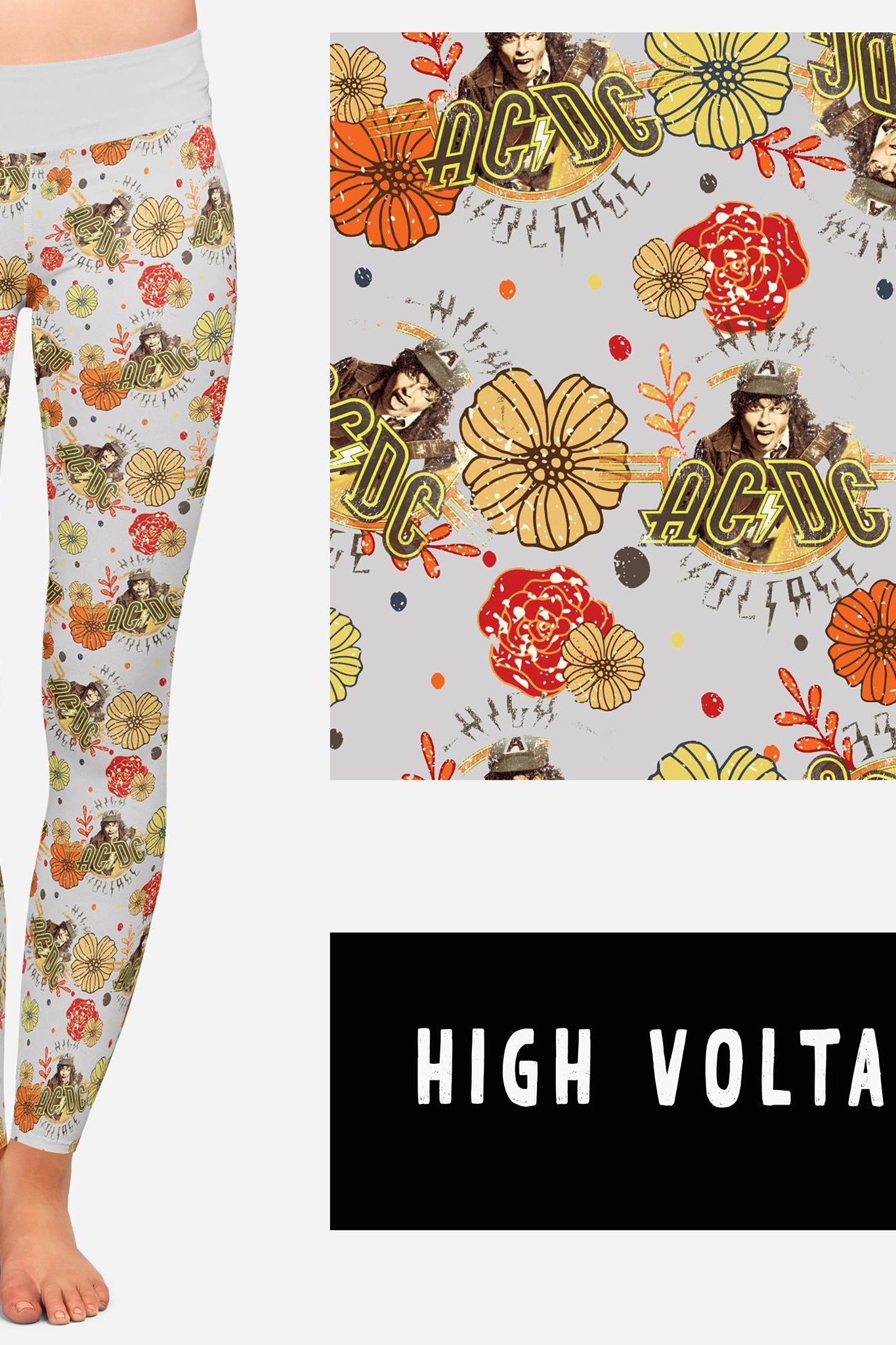 BAND RUN 2- HIGH VOLTAGE LEGGINGS/CAPRI/JOGGERS-Stay Foxy Boutique, Florissant, Missouri