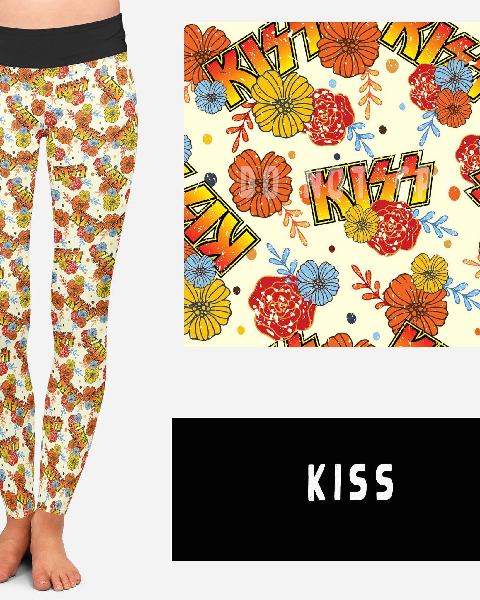 BAND RUN 2- KISS LEGGINGS/CAPRI/JOGGERS-Stay Foxy Boutique, Florissant, Missouri
