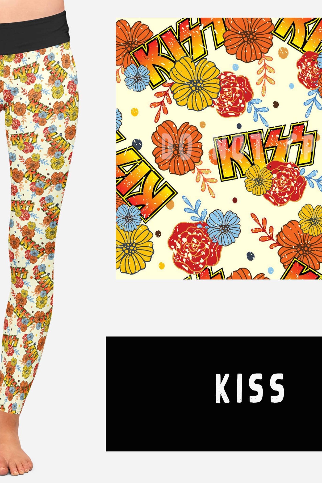 BAND RUN 2- KISS LEGGINGS/CAPRI/JOGGERS-Stay Foxy Boutique, Florissant, Missouri