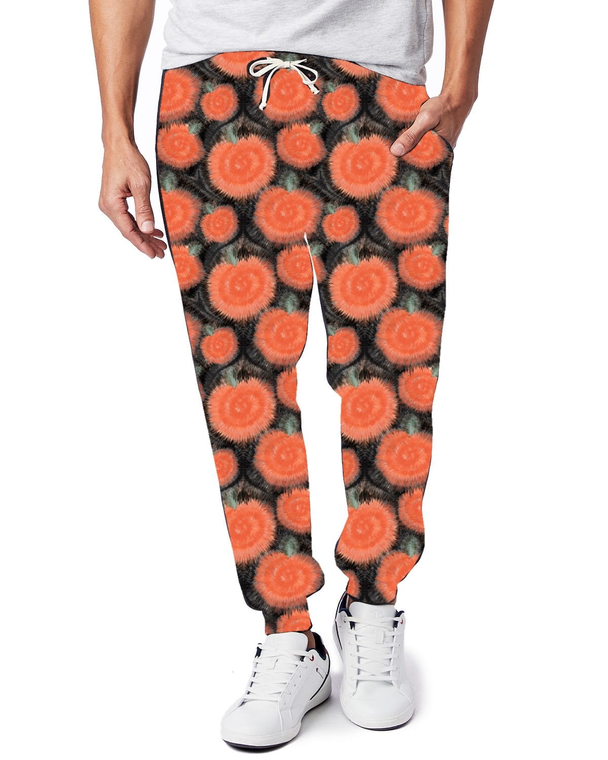 HIPPIE HALLOWEEN-TIE DYE PUMPKINS JOGGERS-Stay Foxy Boutique, Florissant, Missouri