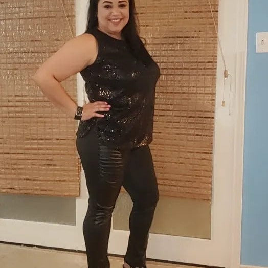 RIBBED FAUX LEATHER ZIPPER LEGGING-Stay Foxy Boutique, Florissant, Missouri