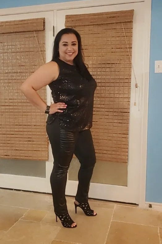 RIBBED FAUX LEATHER ZIPPER LEGGING-Stay Foxy Boutique, Florissant, Missouri