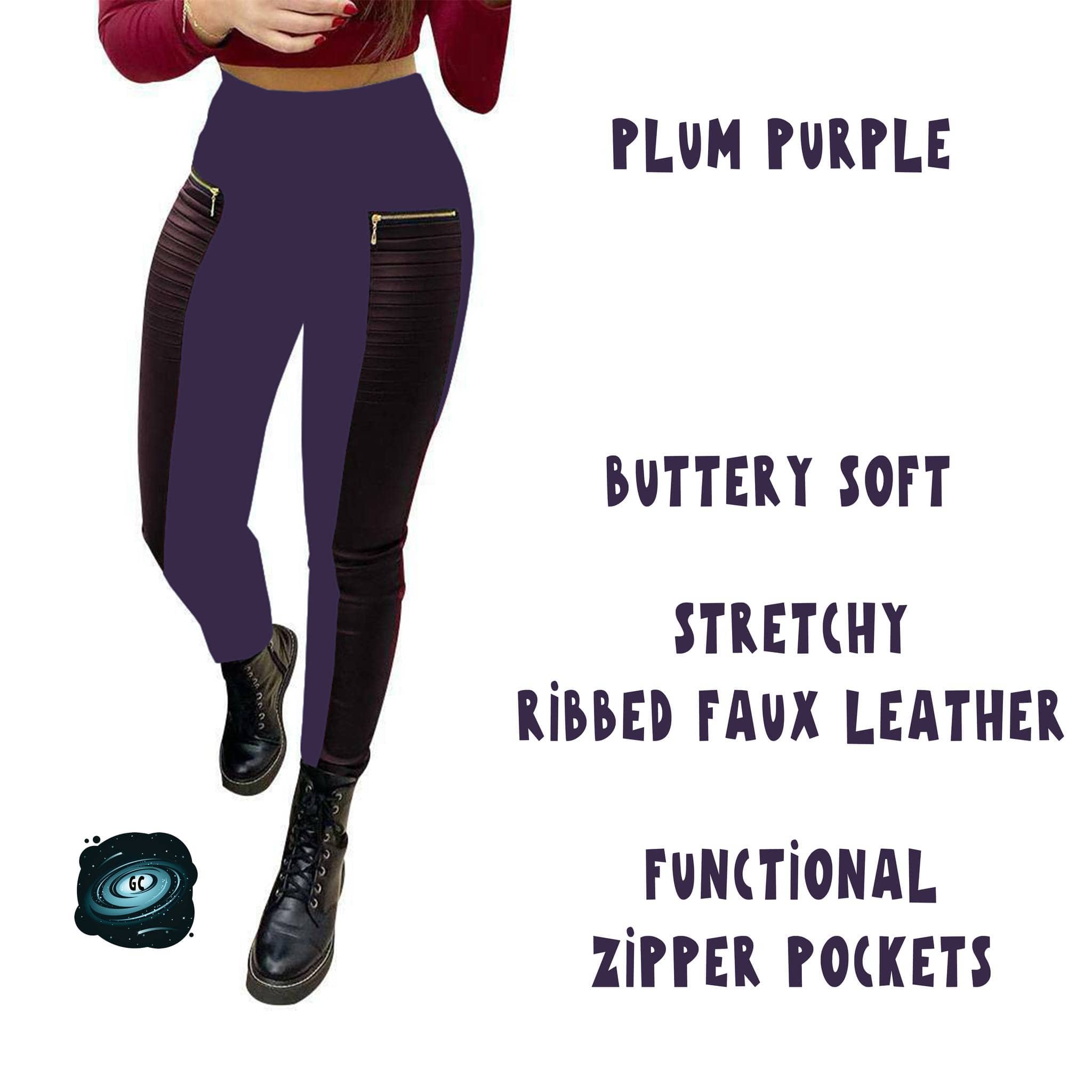 RIBBED FAUX LEATHER ZIPPER LEGGING-Stay Foxy Boutique, Florissant, Missouri