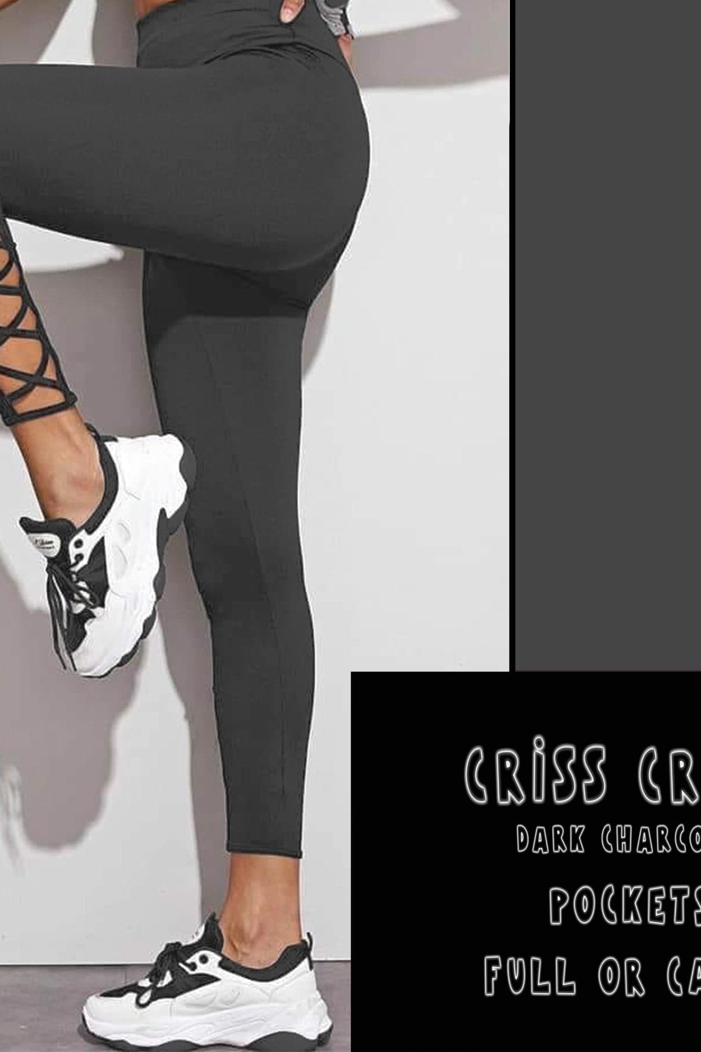 CRISS CROS RUN- DARK CHARCOAL-Stay Foxy Boutique, Florissant, Missouri