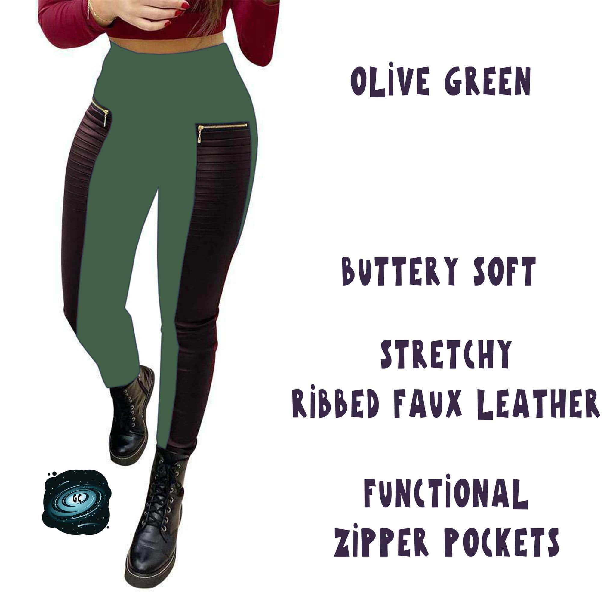 RIBBED FAUX LEATHER ZIPPER LEGGING-Stay Foxy Boutique, Florissant, Missouri