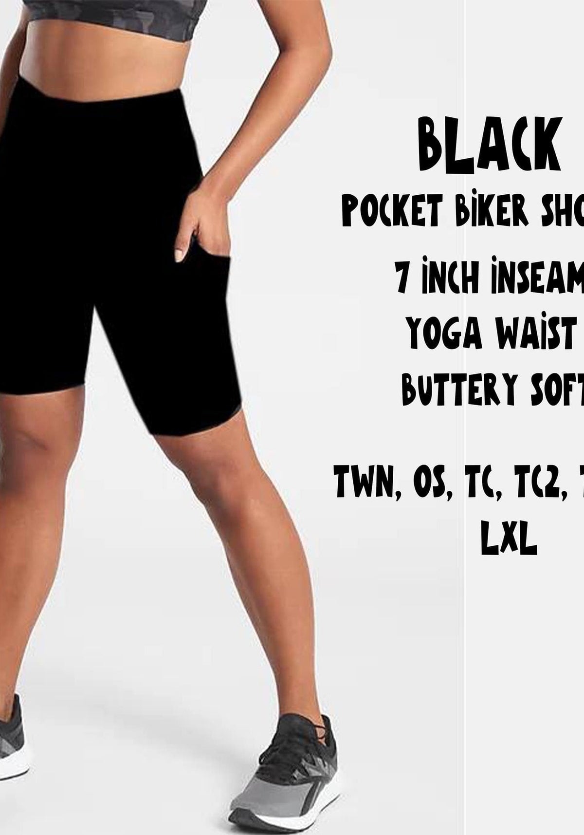 POCKET BIKER SHORTS- BLACK-Stay Foxy Boutique, Florissant, Missouri