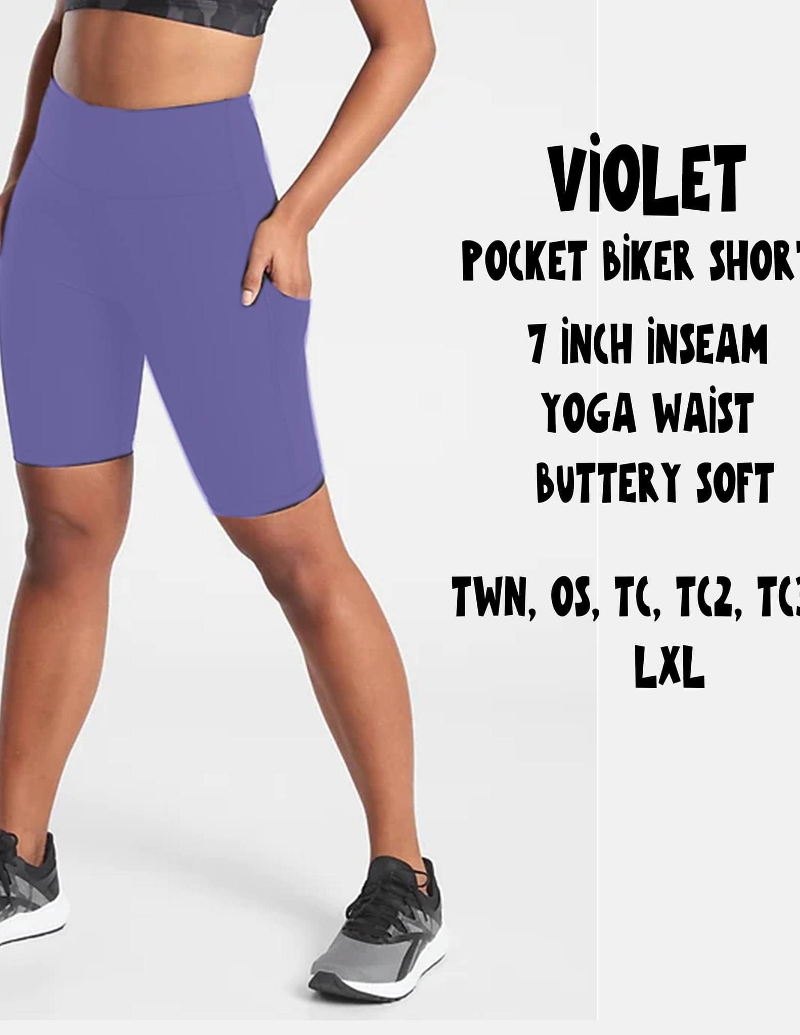 POCKET BIKER SHORTS-VIOLET-Stay Foxy Boutique, Florissant, Missouri