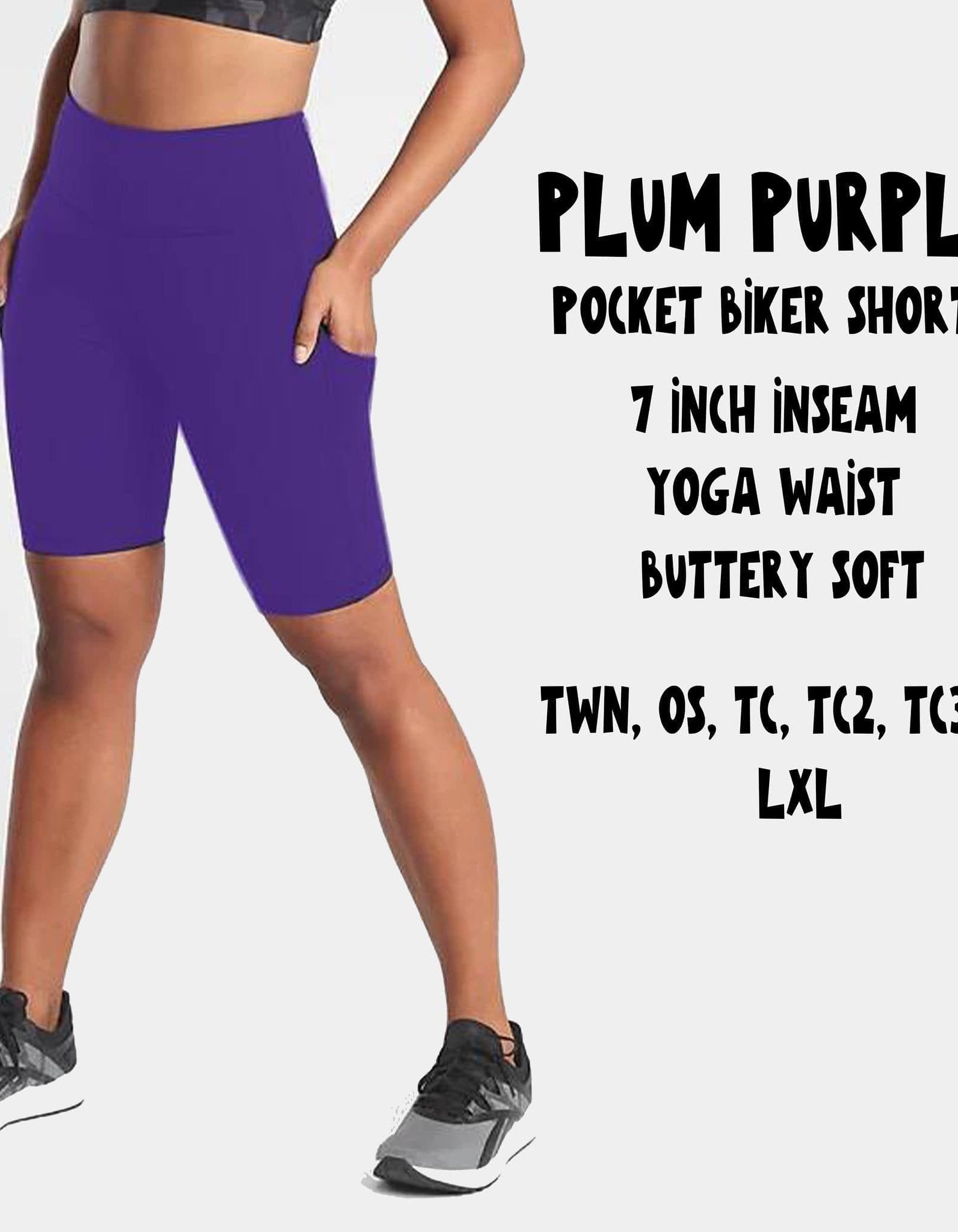 POCKET BIKER SHORTS-PLUM PURPLE-Stay Foxy Boutique, Florissant, Missouri