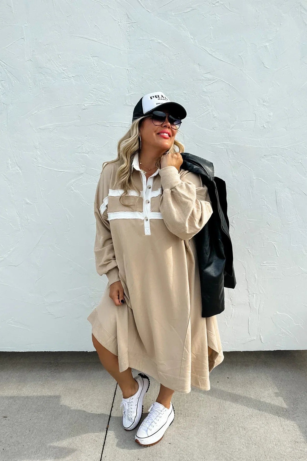 PREORDER: Varsity Jersey Dress in Two Colors-Womens-Stay Foxy Boutique, Florissant, Missouri