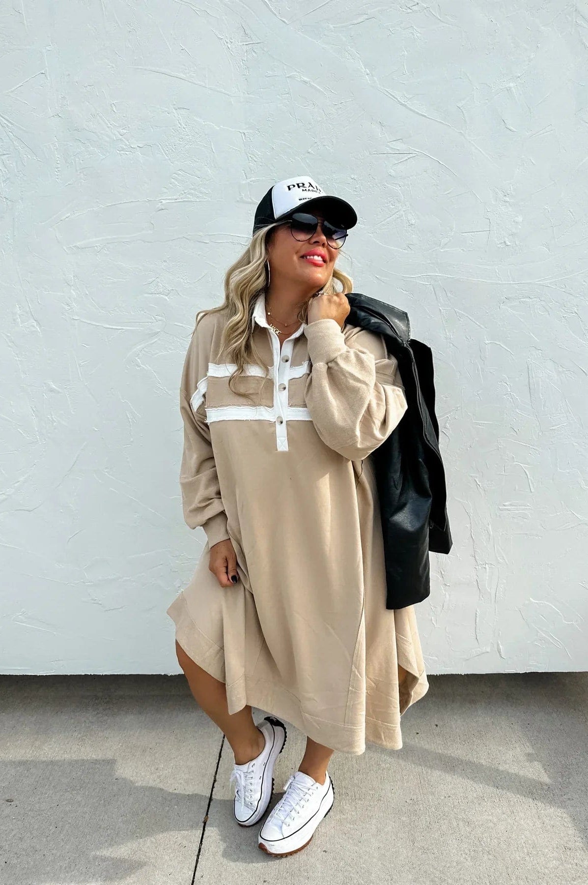 PREORDER: Varsity Jersey Dress in Two Colors-Womens-Stay Foxy Boutique, Florissant, Missouri