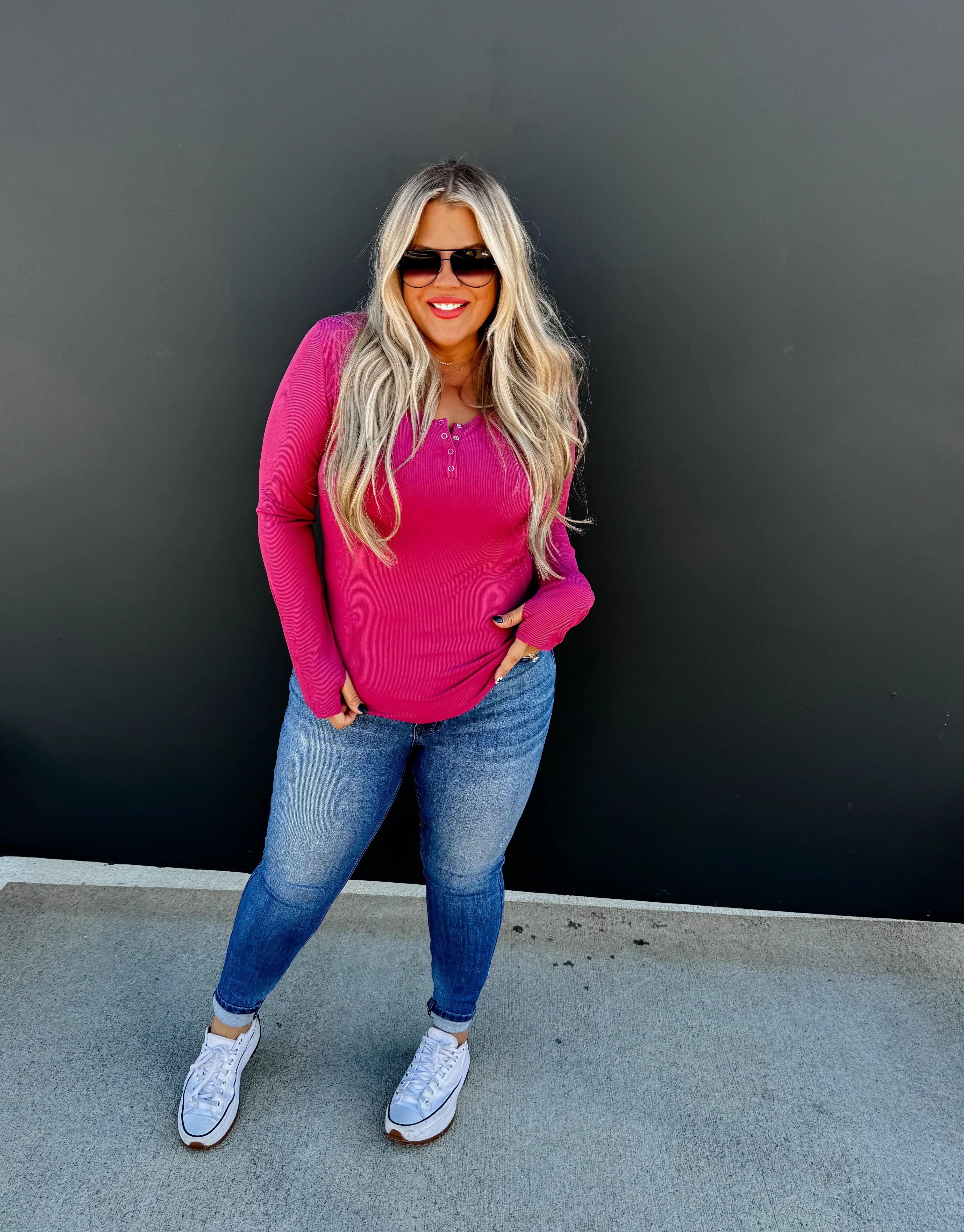PREORDER: Brooklyn Snap Henley in Five Colors-Womens-Stay Foxy Boutique, Florissant, Missouri