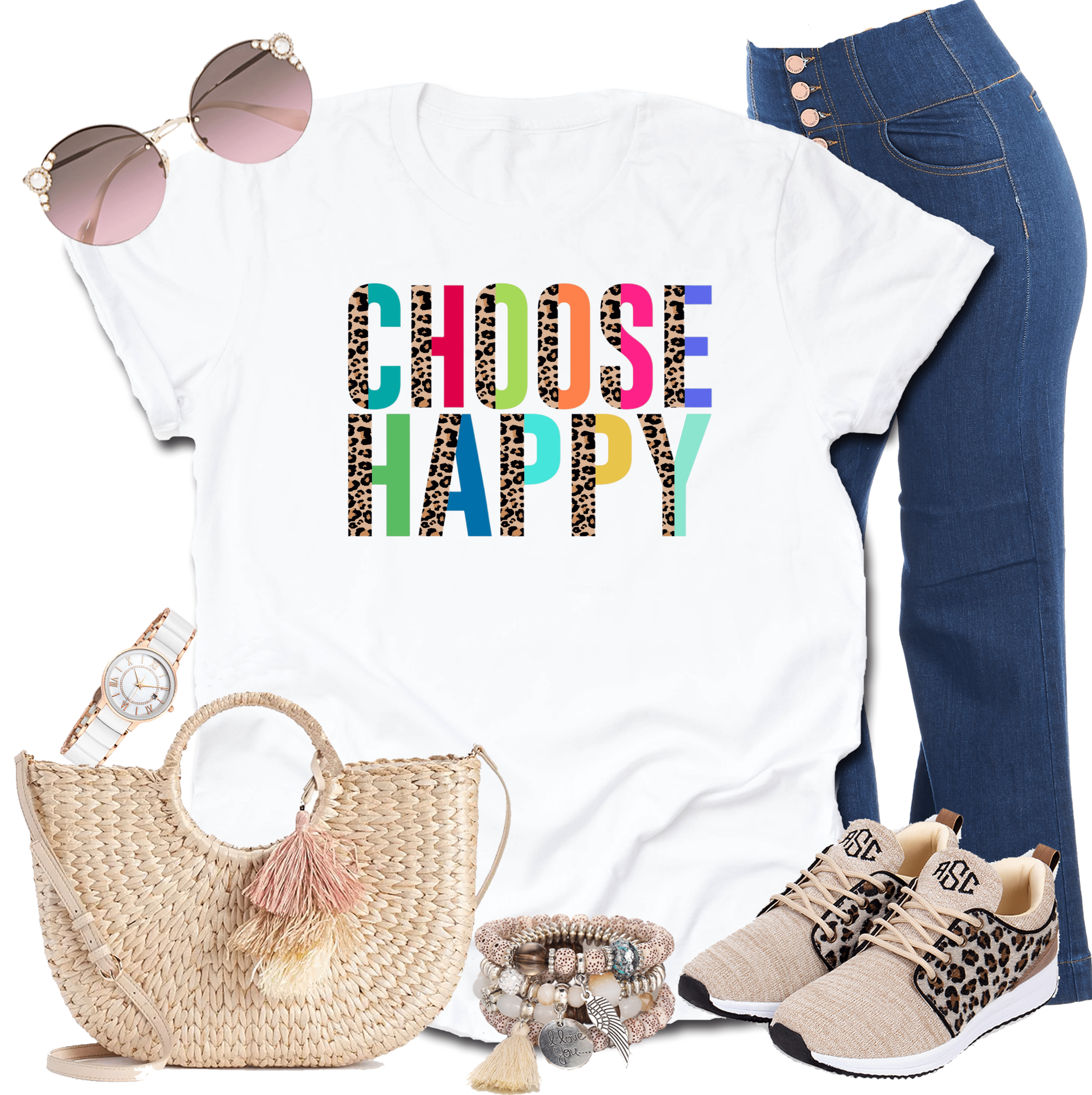 Choose Happy Graphic T-Graphic T-Stay Foxy Boutique, Florissant, Missouri