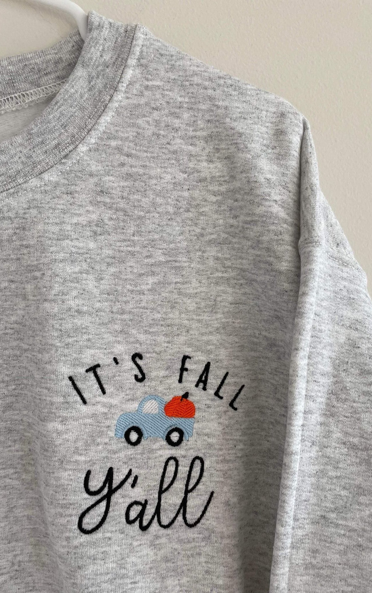 It's Fall Y'all Embroidered Sweatshirt in Two Colors-Womens-Stay Foxy Boutique, Florissant, Missouri
