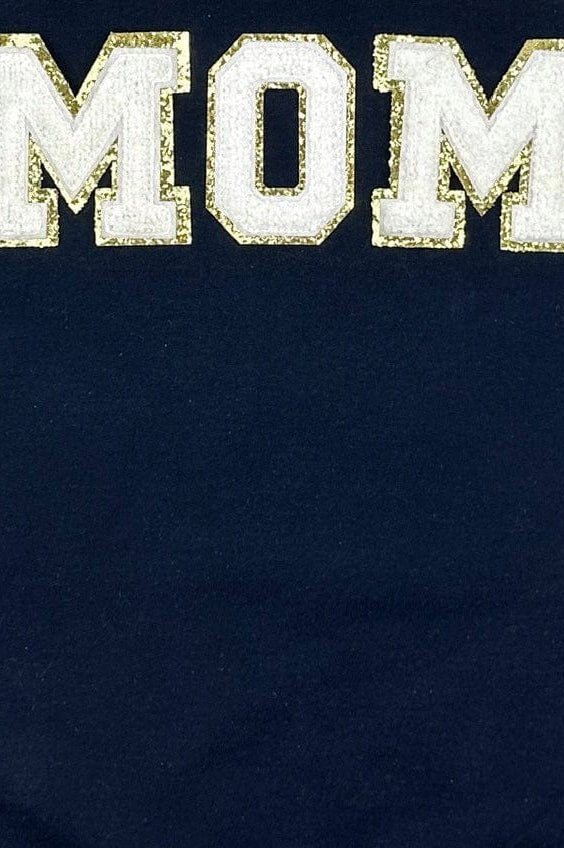 PREORDER: Baseball Mom Chenille Patch Sweatshirt-Womens-Stay Foxy Boutique, Florissant, Missouri
