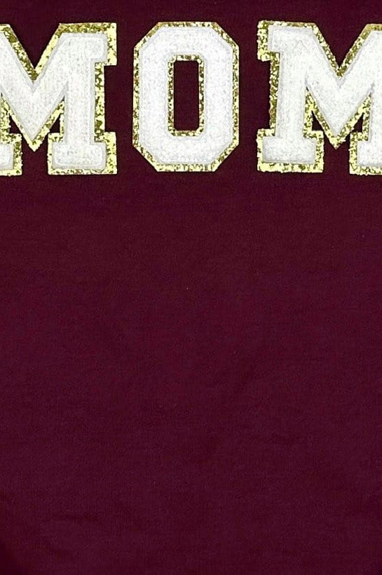 PREORDER: Baseball Mom Chenille Patch Sweatshirt-Womens-Stay Foxy Boutique, Florissant, Missouri