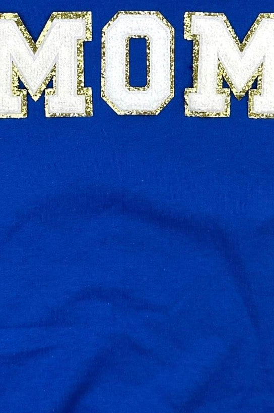 PREORDER: Baseball Mom Chenille Patch Sweatshirt-Womens-Stay Foxy Boutique, Florissant, Missouri