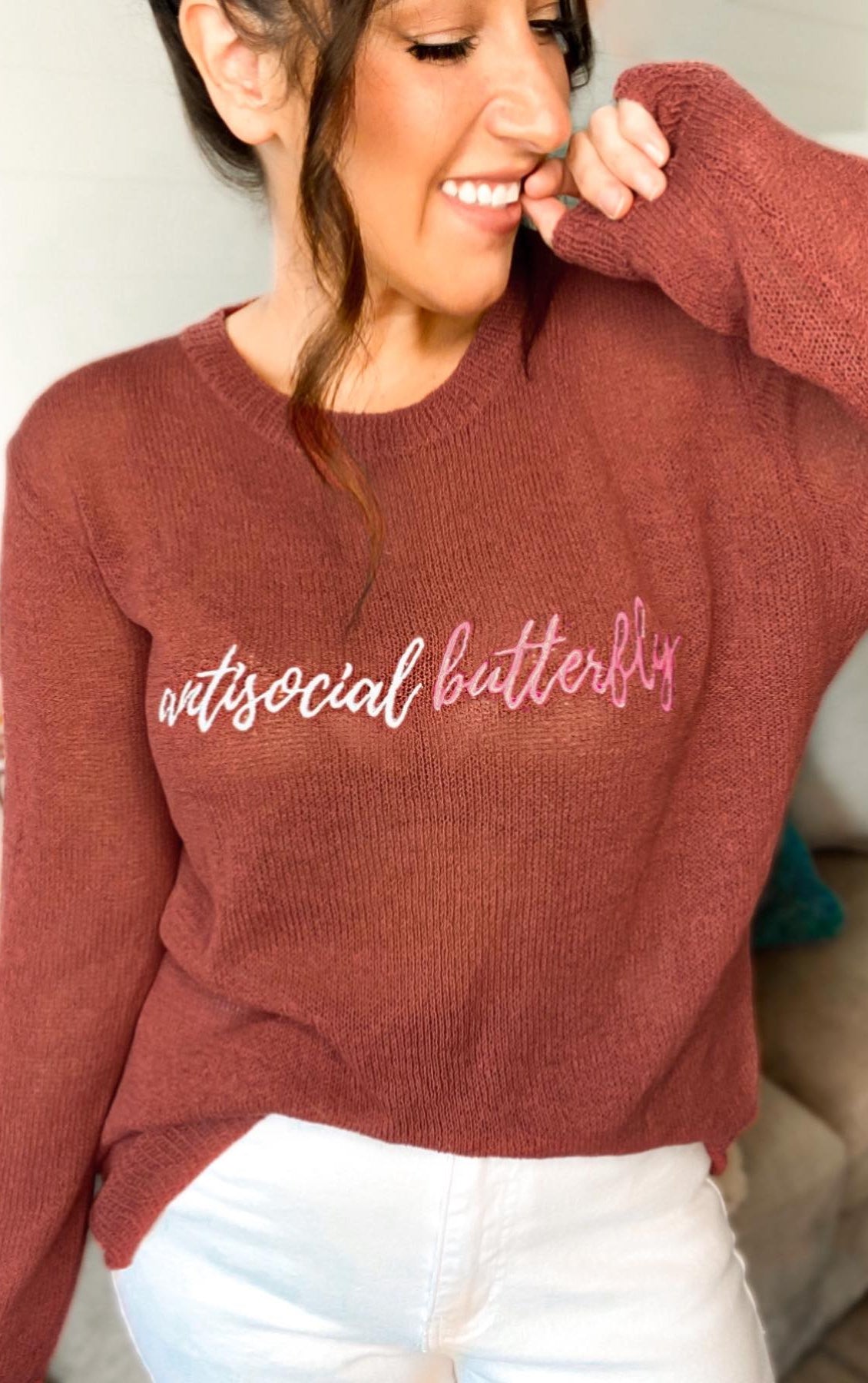 Antisocial Knitted Crewneck-Womens-Stay Foxy Boutique, Florissant, Missouri