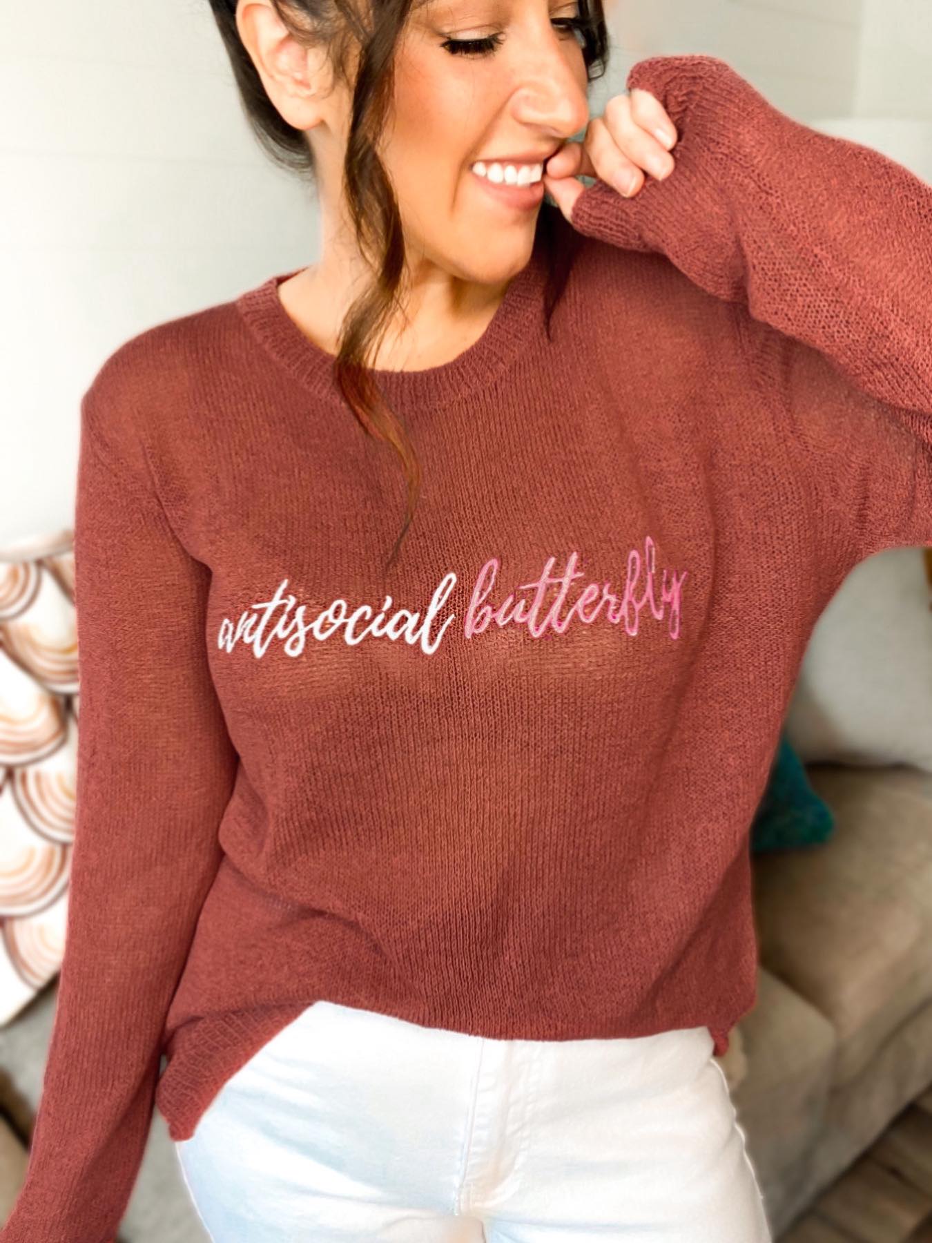 Antisocial Knitted Crewneck-Womens-Stay Foxy Boutique, Florissant, Missouri