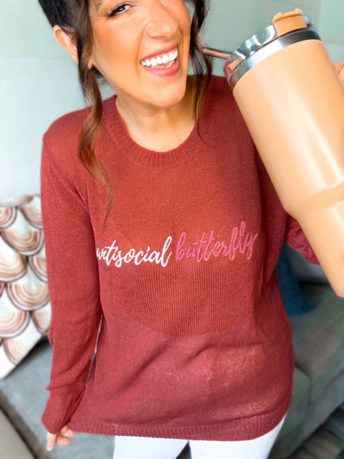 Antisocial Knitted Crewneck-Womens-Stay Foxy Boutique, Florissant, Missouri