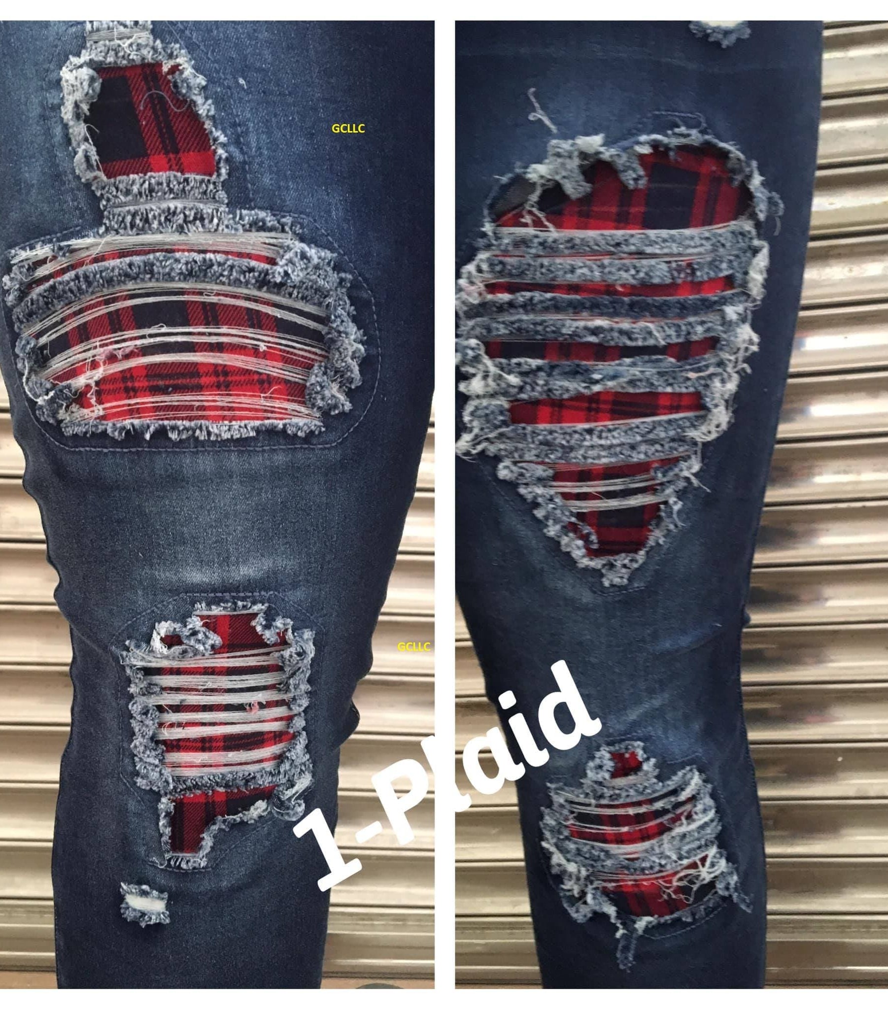 DISTRESSED STRETCH PATCH DENIM-Stay Foxy Boutique, Florissant, Missouri