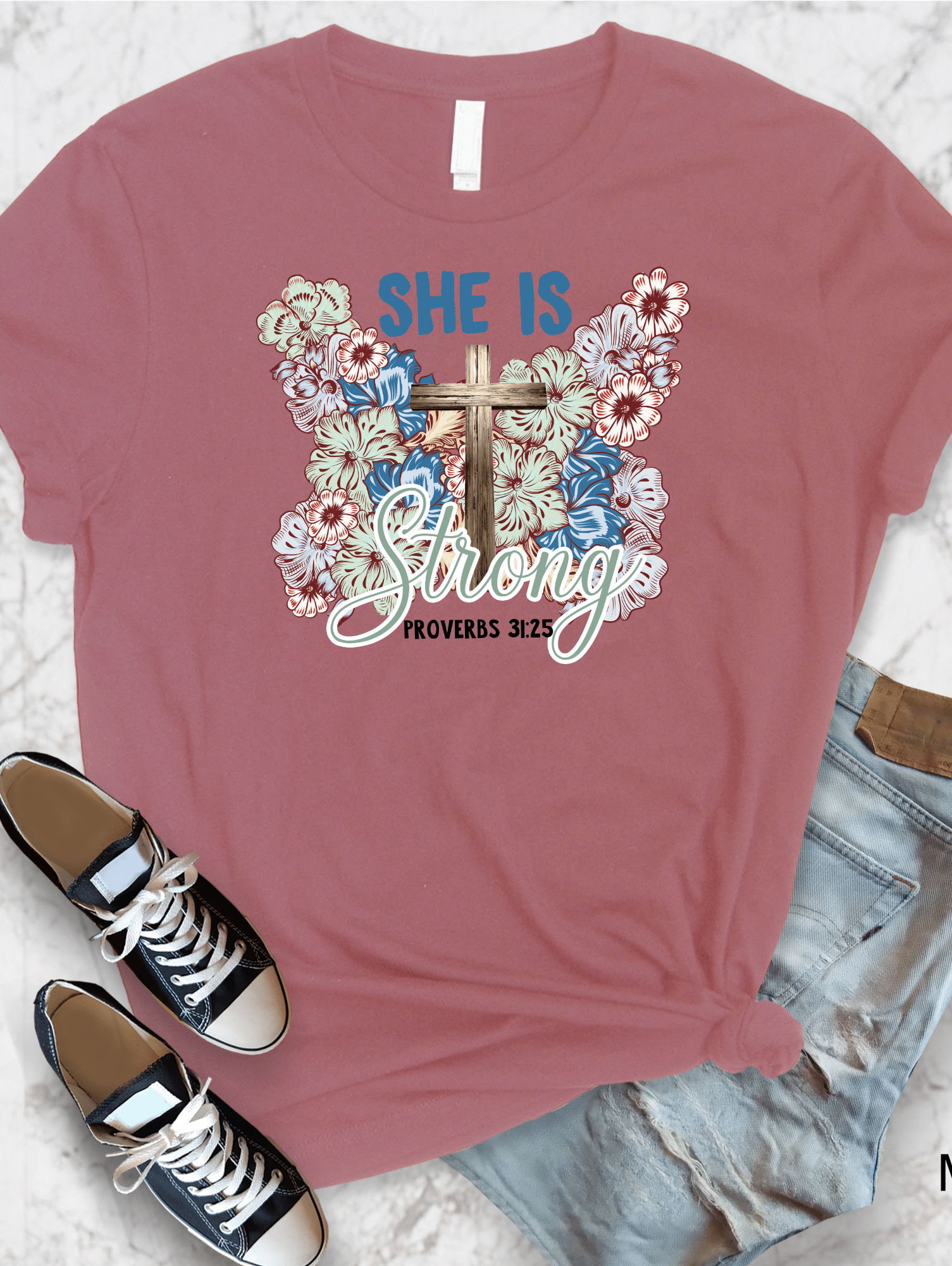 She Is Butterfly Floral Graphic T-Graphic T-Stay Foxy Boutique, Florissant, Missouri