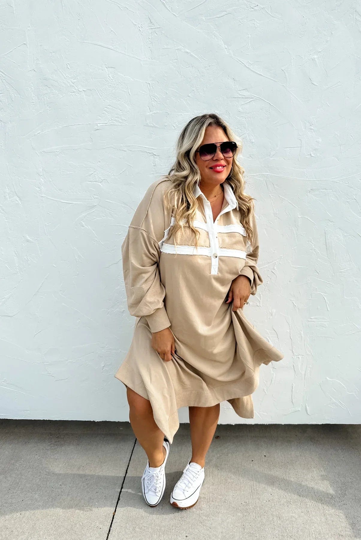 PREORDER: Varsity Jersey Dress in Two Colors-Womens-Stay Foxy Boutique, Florissant, Missouri