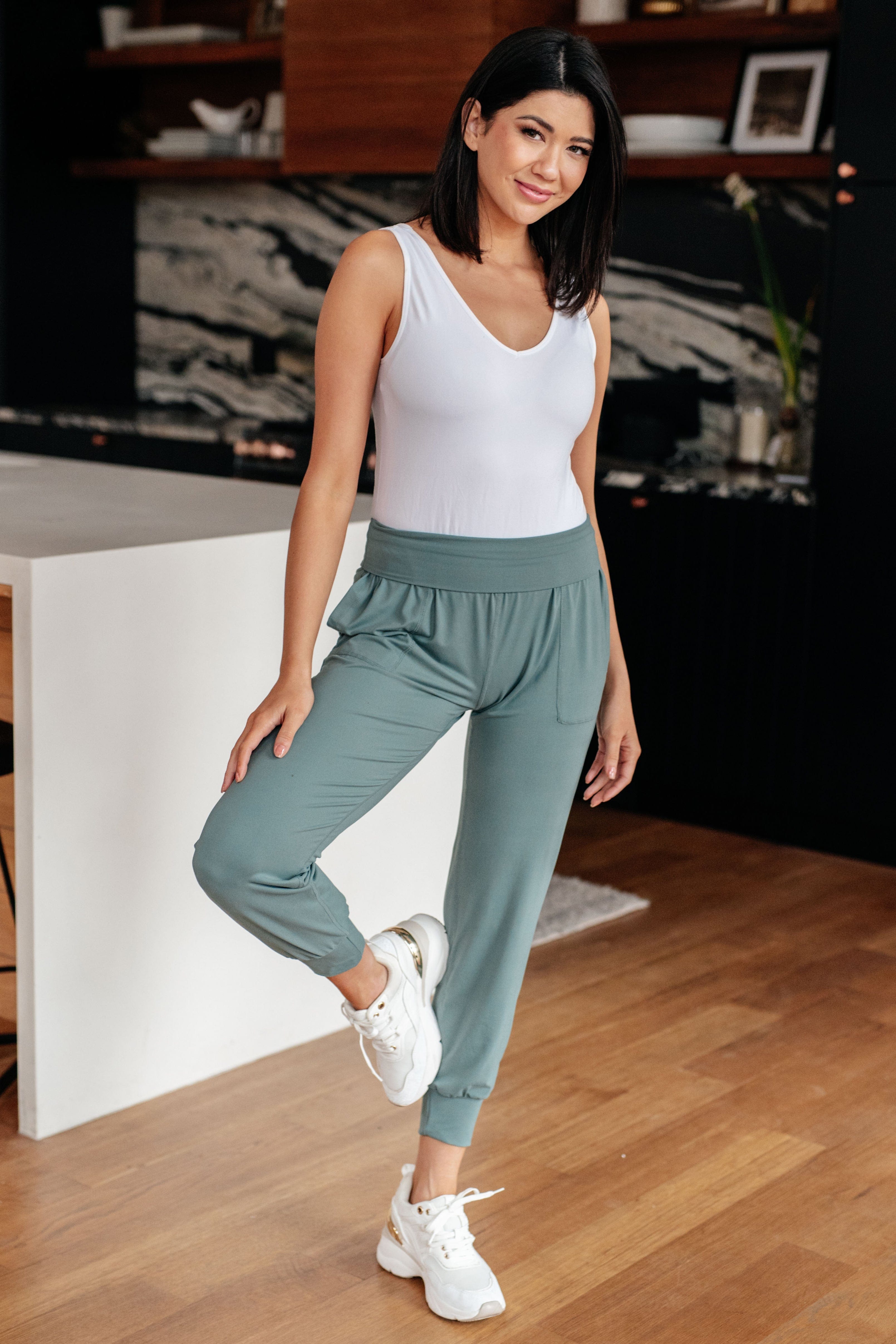 Always Accelerating Joggers in Tidewater Teal-Womens-Stay Foxy Boutique, Florissant, Missouri