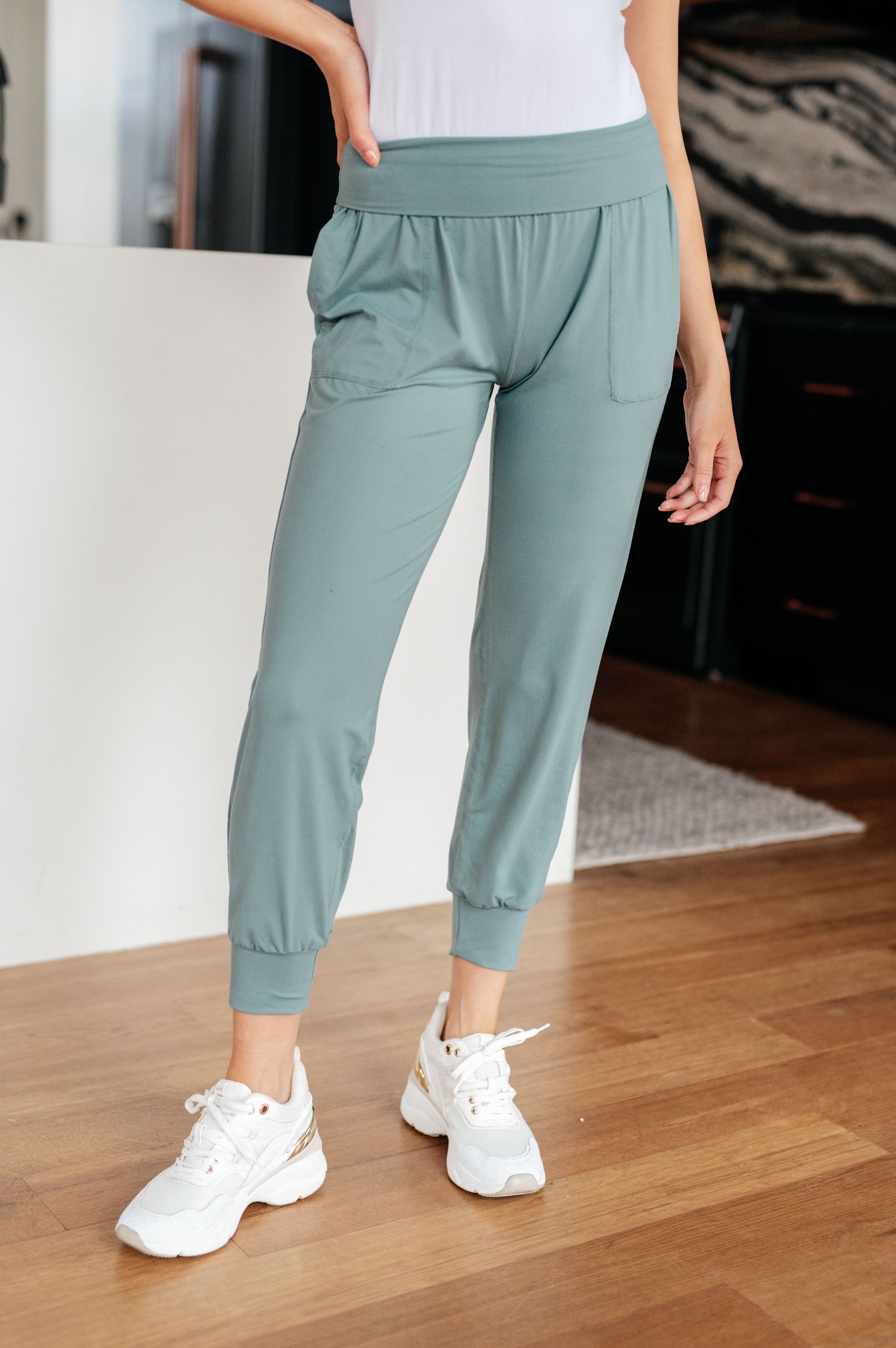 Always Accelerating Joggers in Tidewater Teal-Womens-Stay Foxy Boutique, Florissant, Missouri
