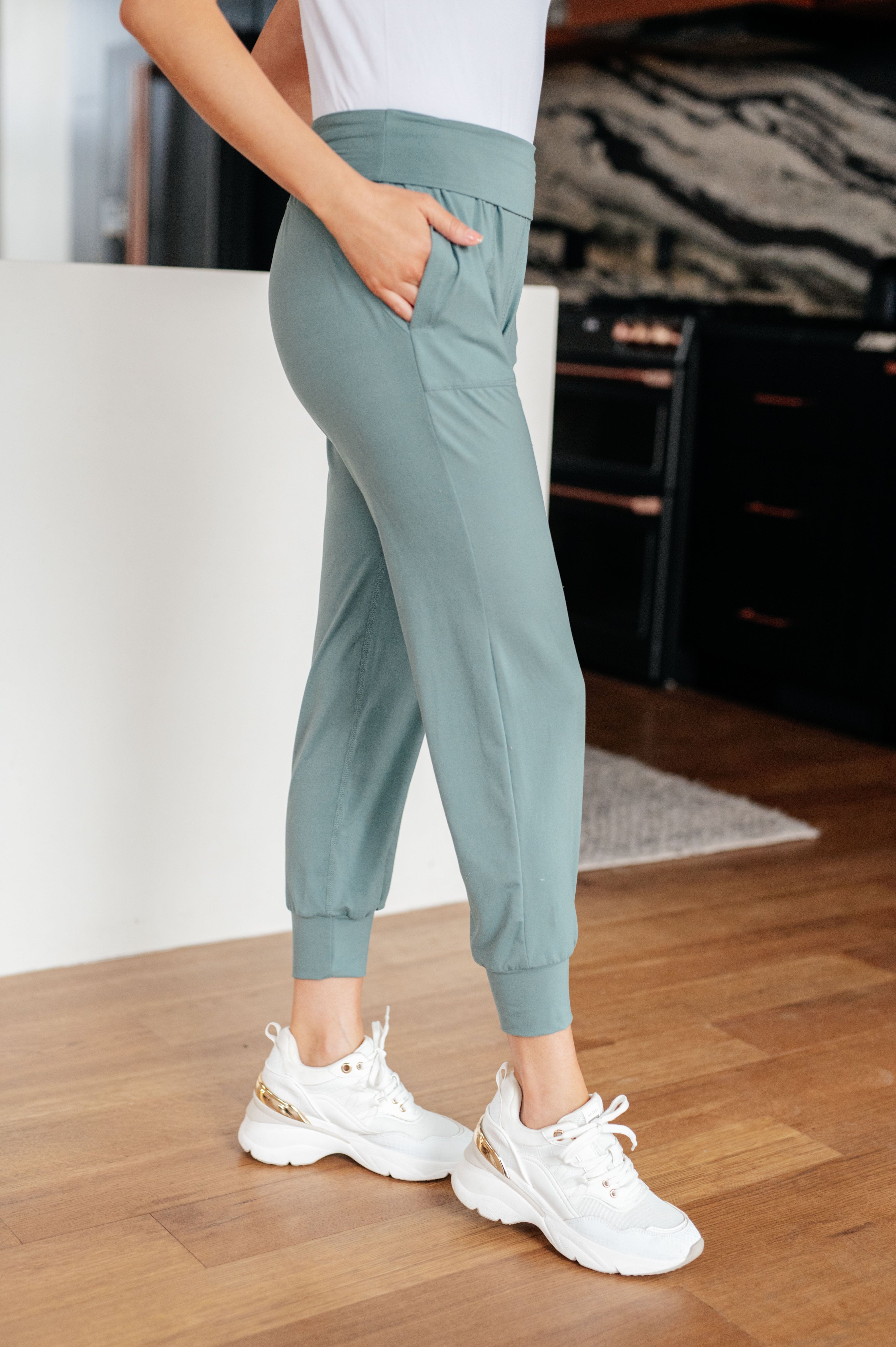 Always Accelerating Joggers in Tidewater Teal-Womens-Stay Foxy Boutique, Florissant, Missouri