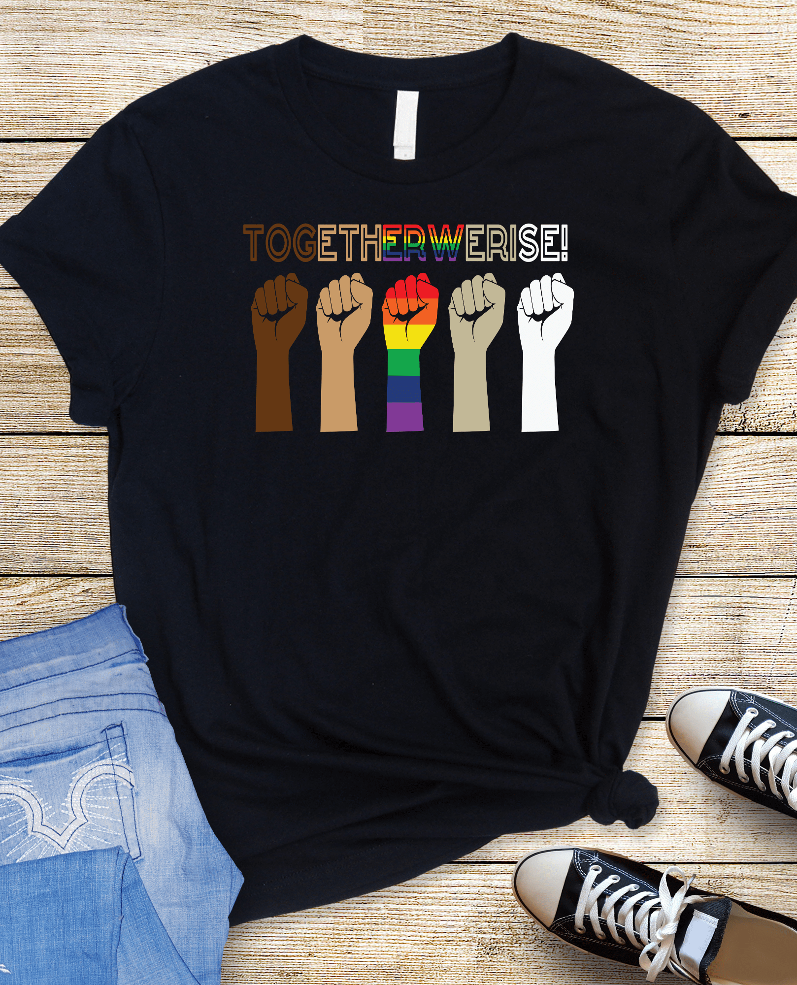 Together We Rise Graphic T-Graphic T-Stay Foxy Boutique, Florissant, Missouri