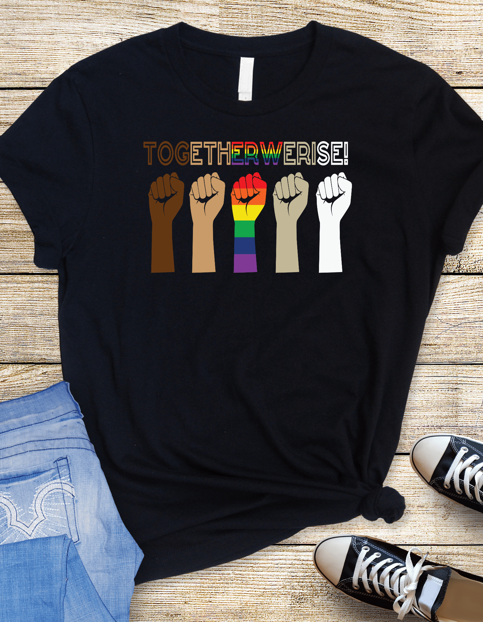 Together We Rise Graphic T-Graphic T-Stay Foxy Boutique, Florissant, Missouri