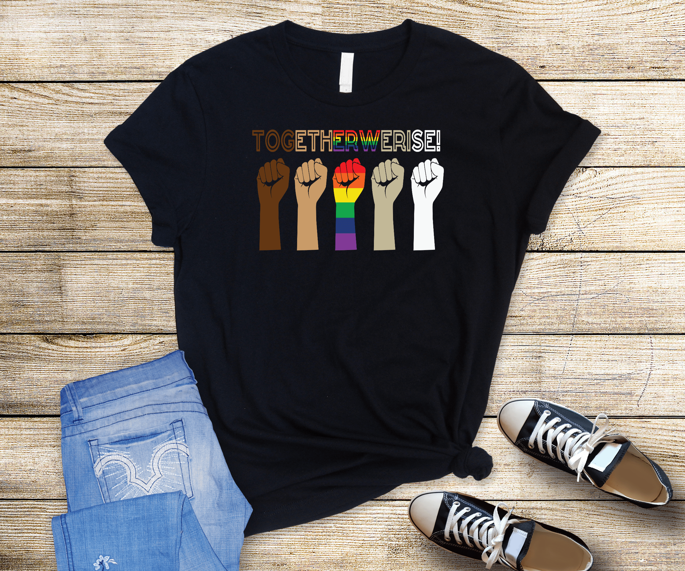 Together We Rise Graphic T-Graphic T-Stay Foxy Boutique, Florissant, Missouri