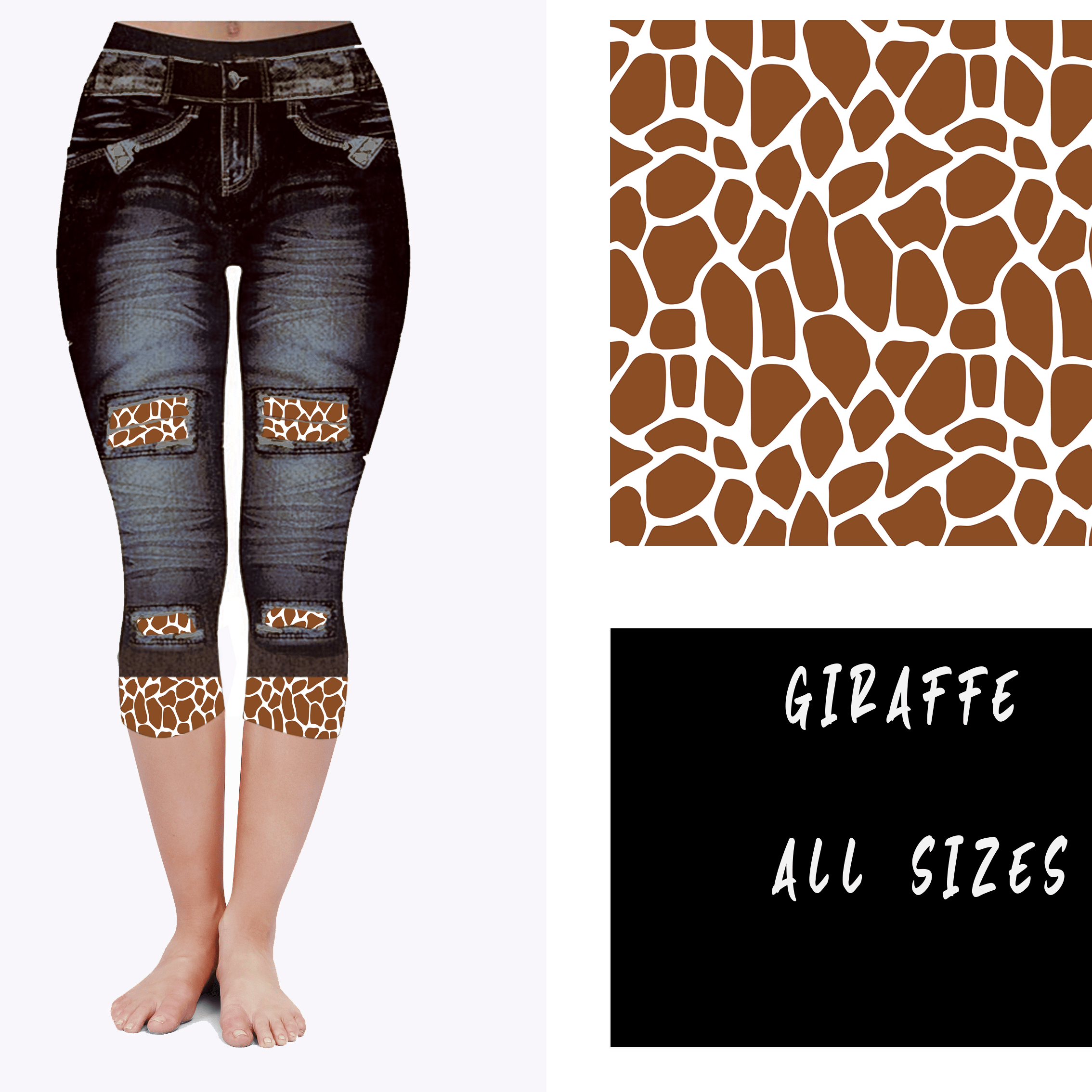 LEGGING JEAN RUN-GIRAFFE (ACTIVE BACK POCKETS)-Stay Foxy Boutique, Florissant, Missouri