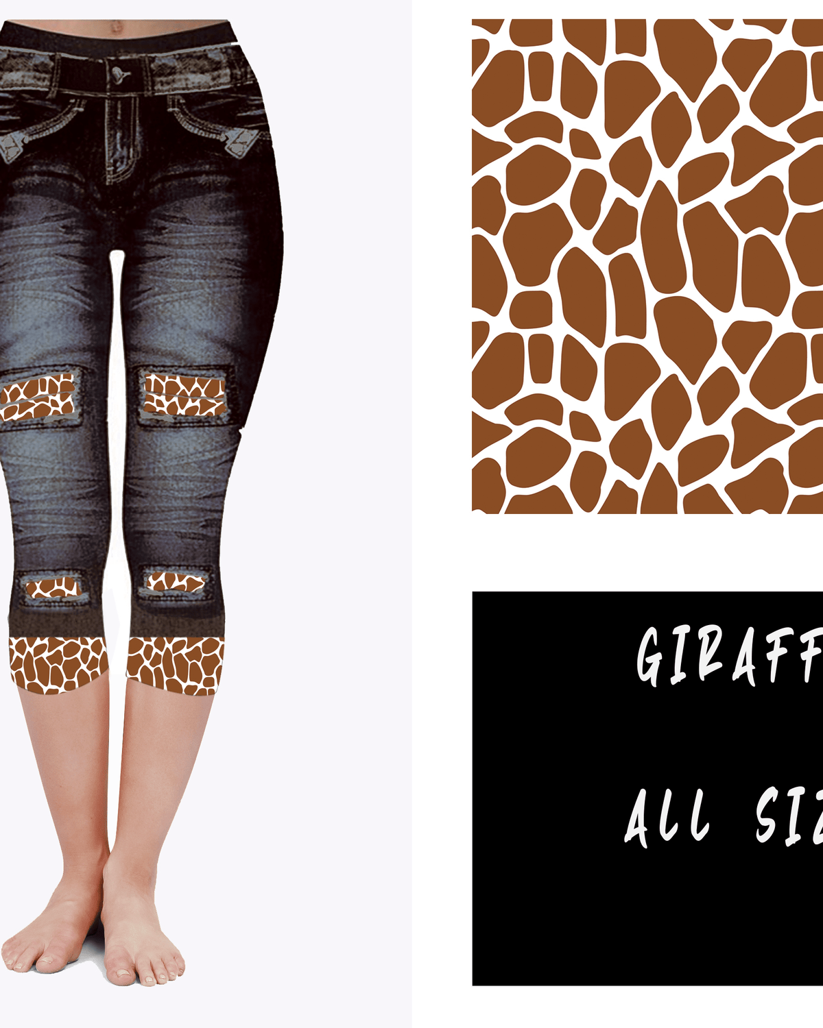LEGGING JEAN RUN-GIRAFFE (ACTIVE BACK POCKETS)-Stay Foxy Boutique, Florissant, Missouri