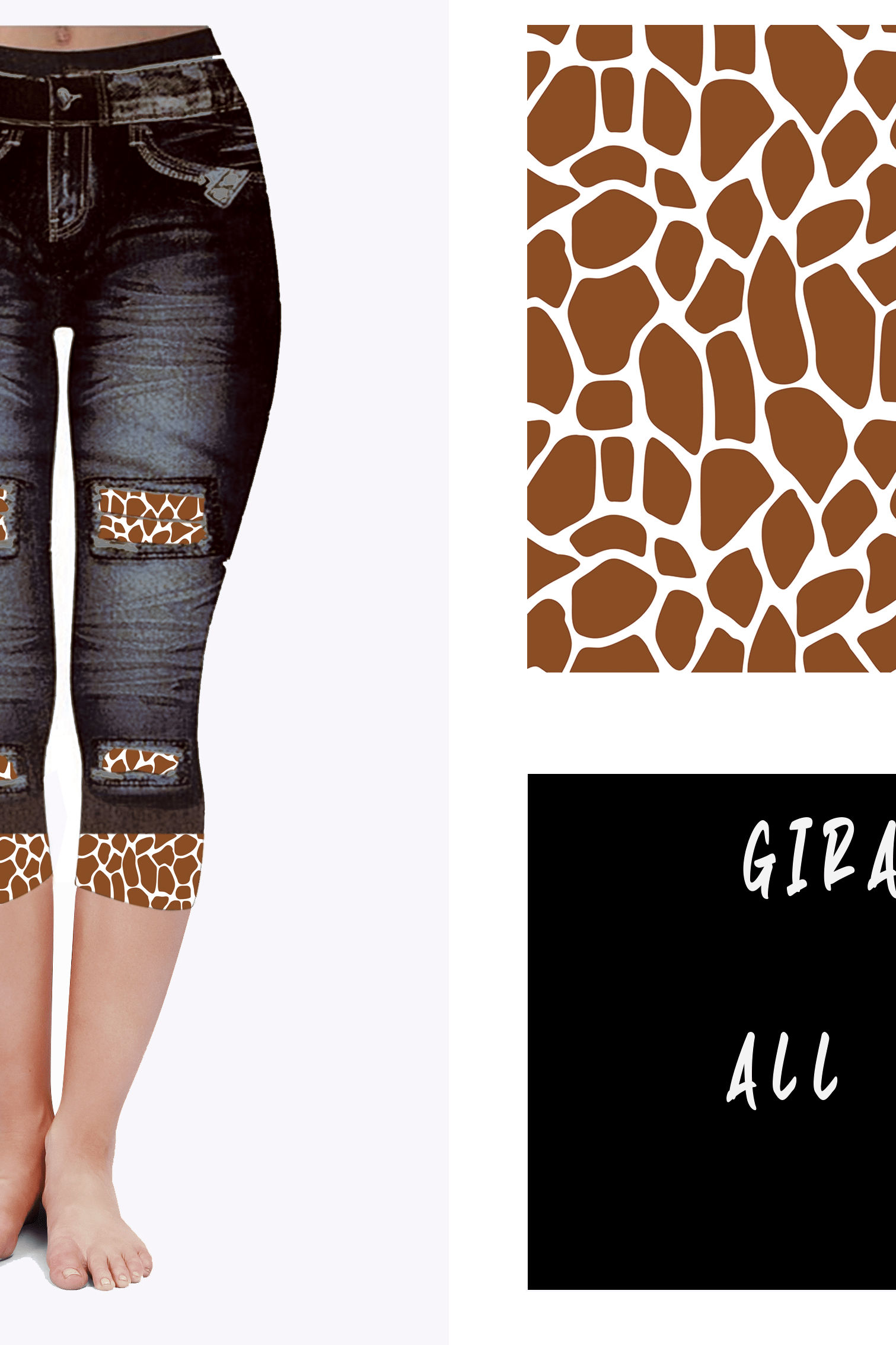 LEGGING JEAN RUN-GIRAFFE (ACTIVE BACK POCKETS)-Stay Foxy Boutique, Florissant, Missouri