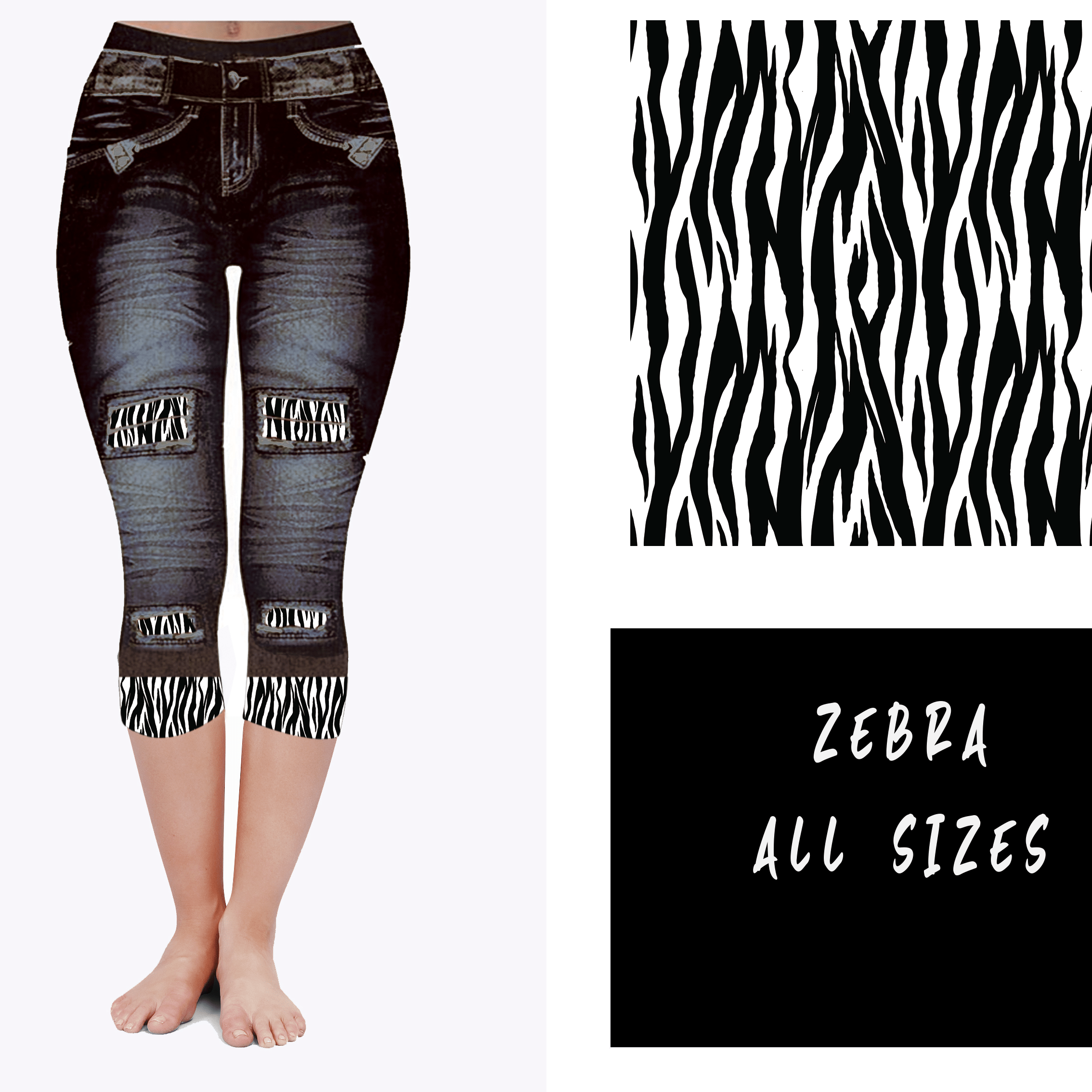 LEGGING JEAN RUN-ZEBRA (ACTIVE BACK POCKETS)-Stay Foxy Boutique, Florissant, Missouri
