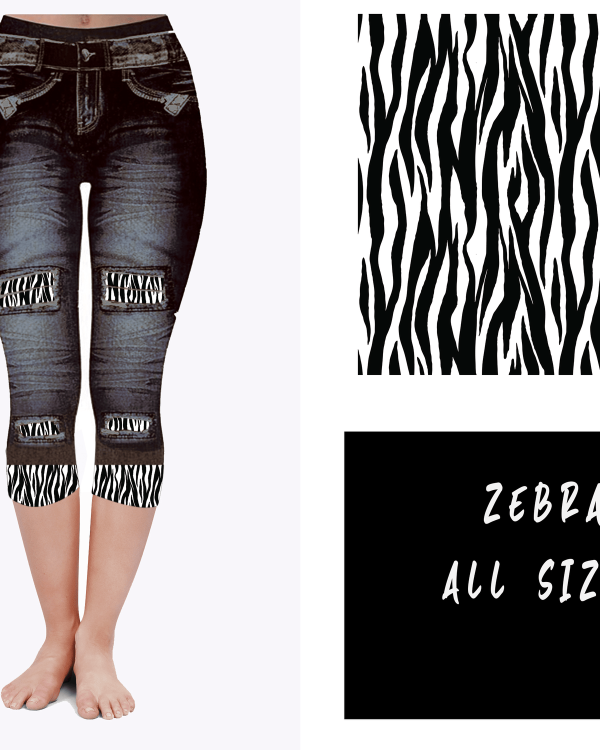 LEGGING JEAN RUN-ZEBRA (ACTIVE BACK POCKETS)-Stay Foxy Boutique, Florissant, Missouri