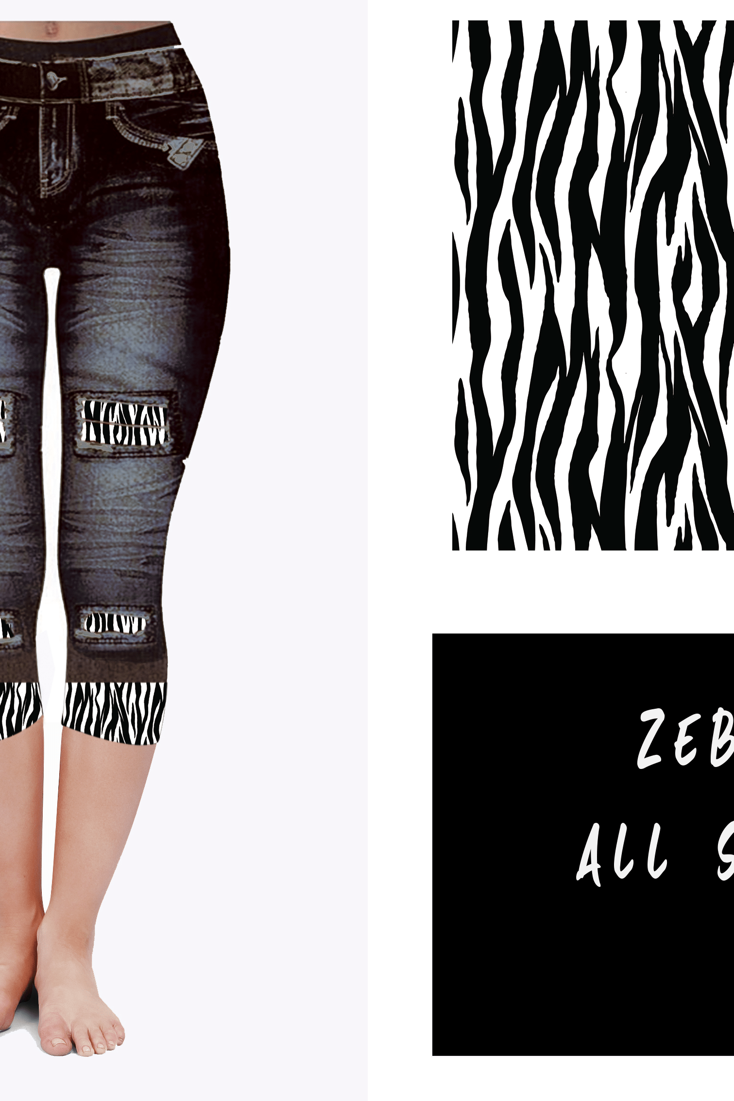 LEGGING JEAN RUN-ZEBRA (ACTIVE BACK POCKETS)-Stay Foxy Boutique, Florissant, Missouri