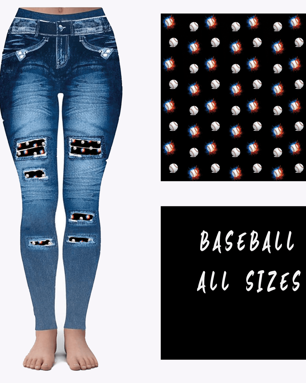 LEGGING JEAN RUN-BASEBALL (ACTIVE BACK POCKETS)-Stay Foxy Boutique, Florissant, Missouri