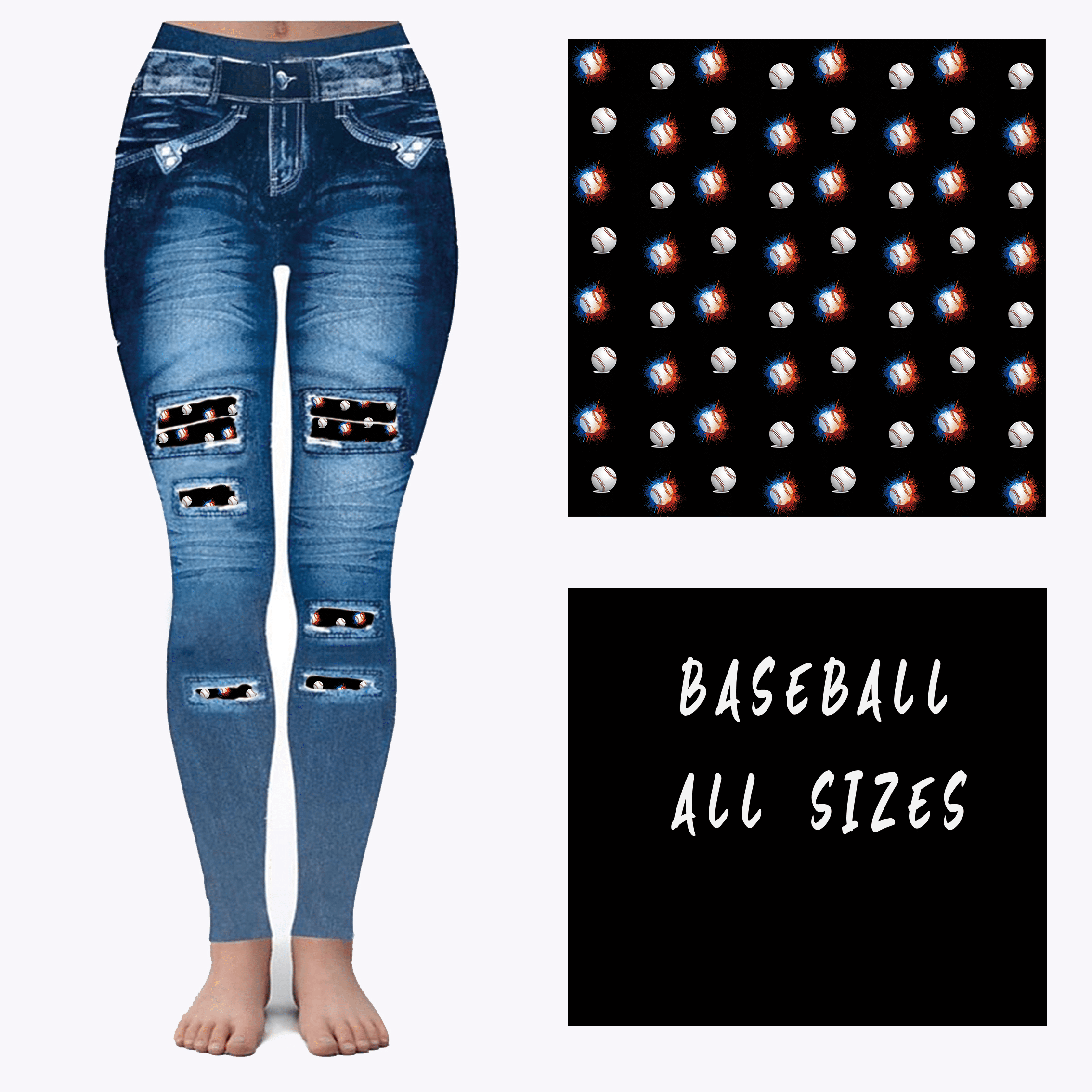 LEGGING JEAN RUN-BASEBALL (ACTIVE BACK POCKETS)-Stay Foxy Boutique, Florissant, Missouri