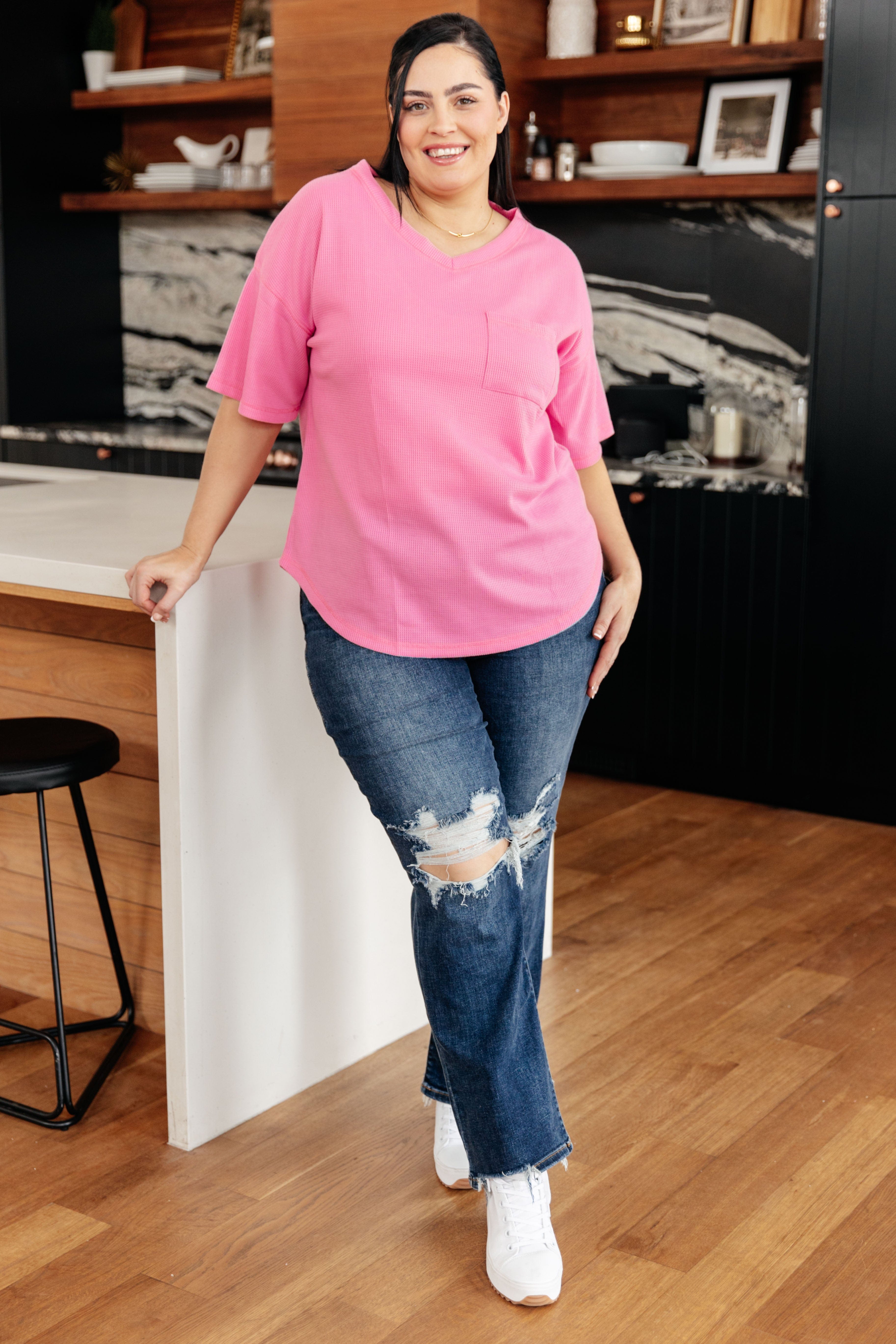 Back Together V-Neck Top-Womens-Stay Foxy Boutique, Florissant, Missouri
