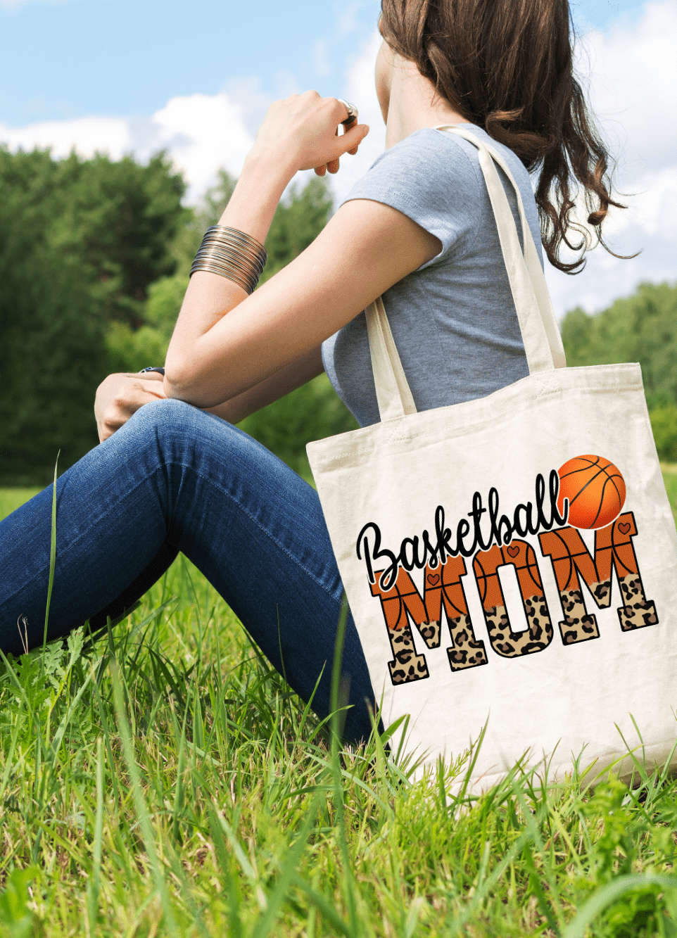 BasketBall Mom Canvas Tote Bag-Stay Foxy Boutique, Florissant, Missouri