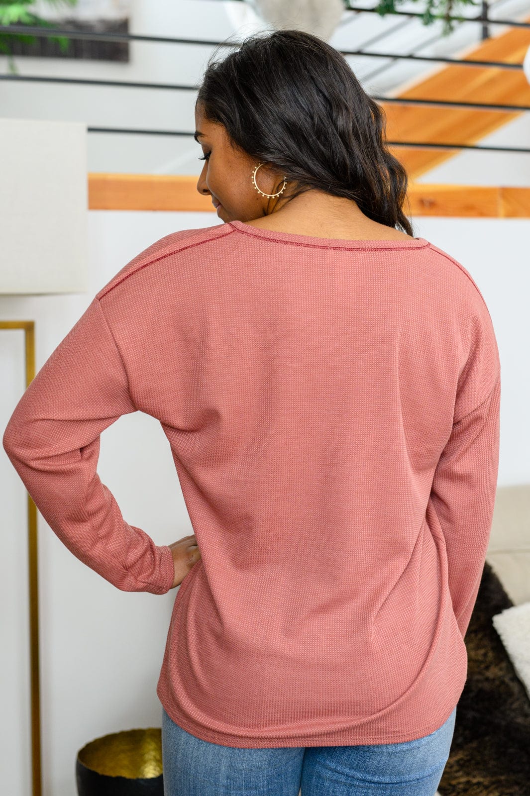 Behind The Scenes Waffle Knit Top-Tops-Stay Foxy Boutique, Florissant, Missouri