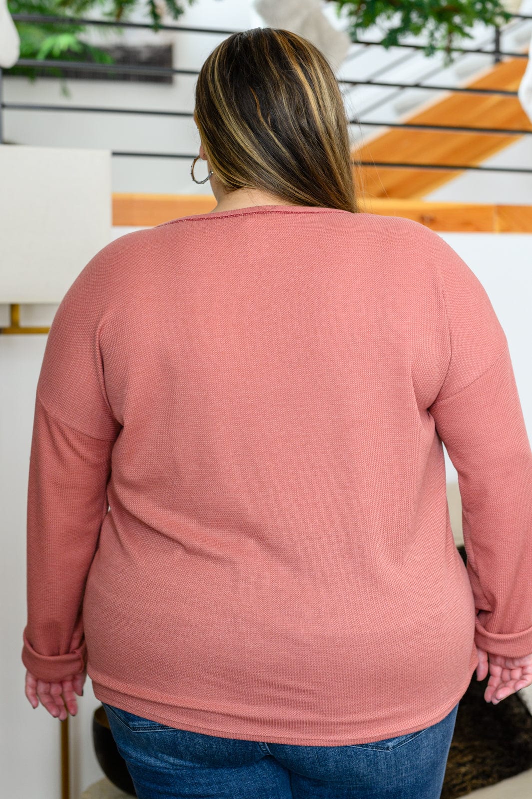 Behind The Scenes Waffle Knit Top-Tops-Stay Foxy Boutique, Florissant, Missouri